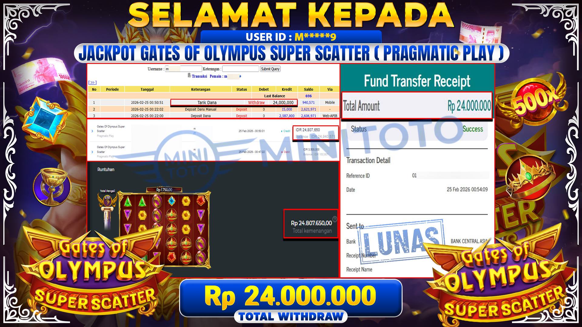 BUKTI JACPOT GATES OF OLYMPUS SUPER SCATER - Pragmatic Play