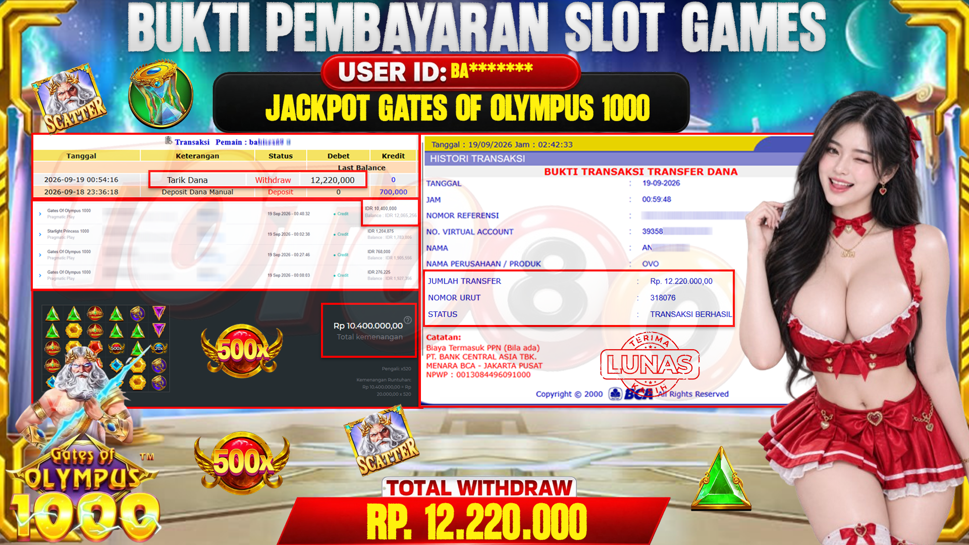💰🎉 TOTO80 – JACKPOT SLOT GATES OF OLYMPUS 1000 RP. 12,220,000,-  TELAH DIBAYARKAN!💰🎉