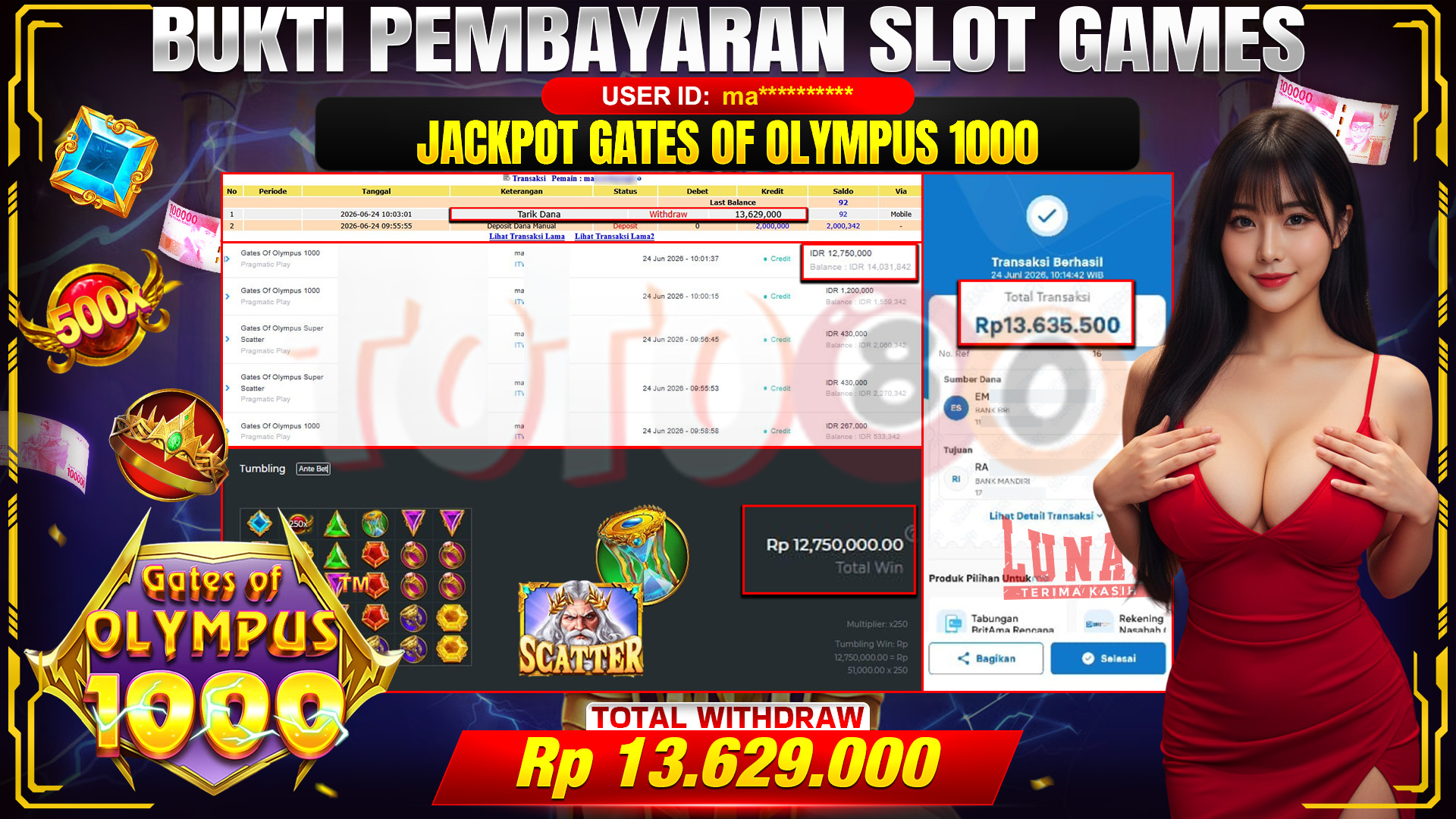 💰🎉 TOTO80 – JACKPOT SLOT GATES OF OLYMPUS 1000  RP. 13,629,000,- TELAH DIBAYARKAN!💰🎉