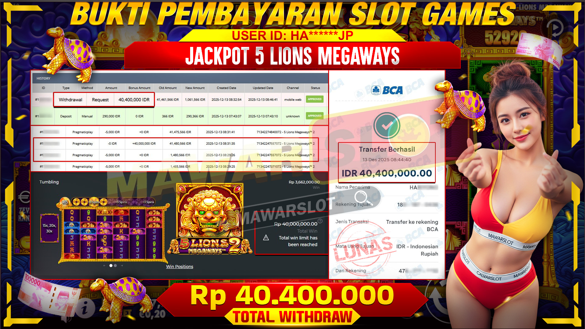 5 Lions Megaways 2: Singa Emas Menggila!