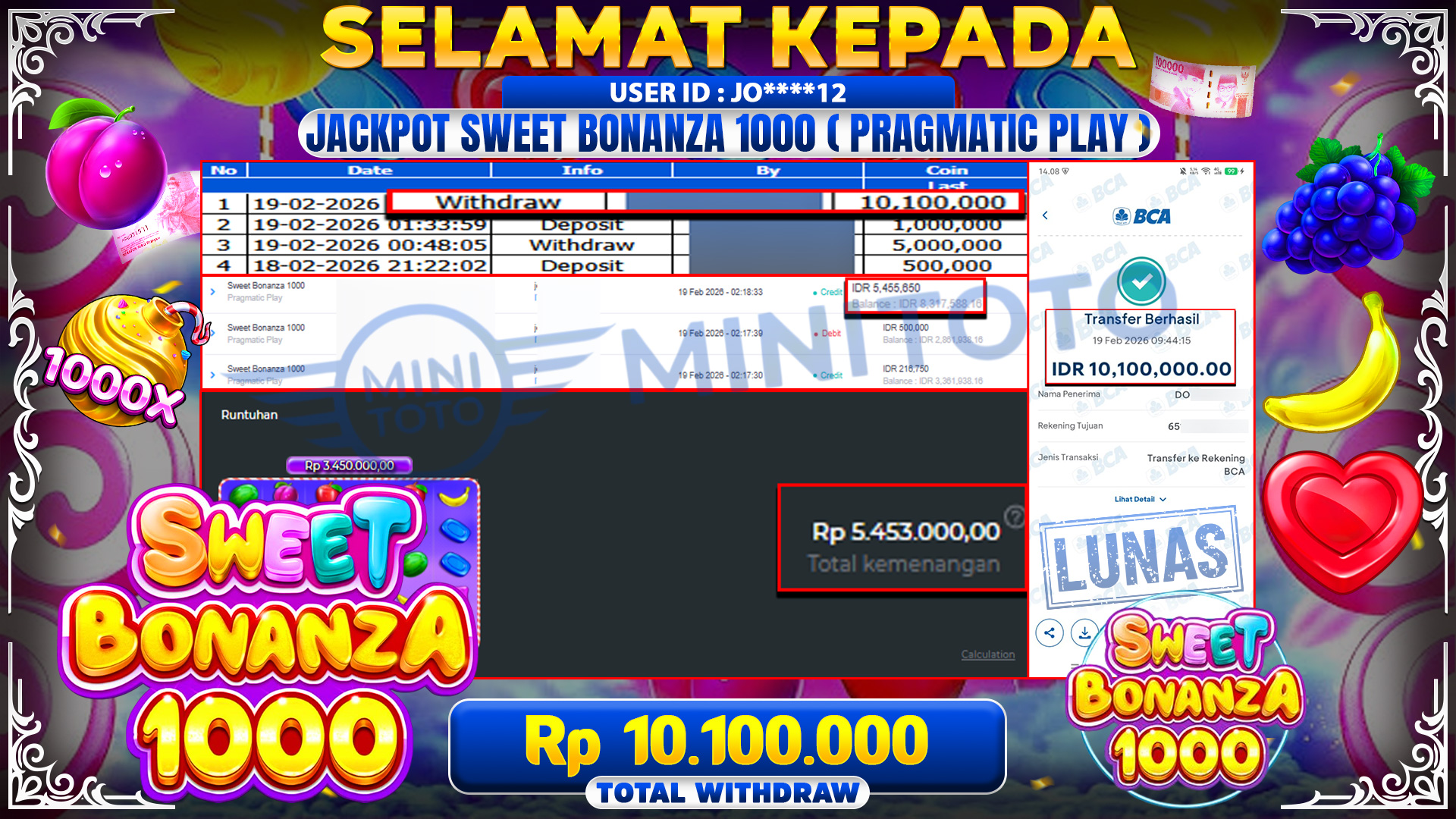 JACKPOT SLOT SWEET BONANZA 1000 - PRAGMATIC PLAY