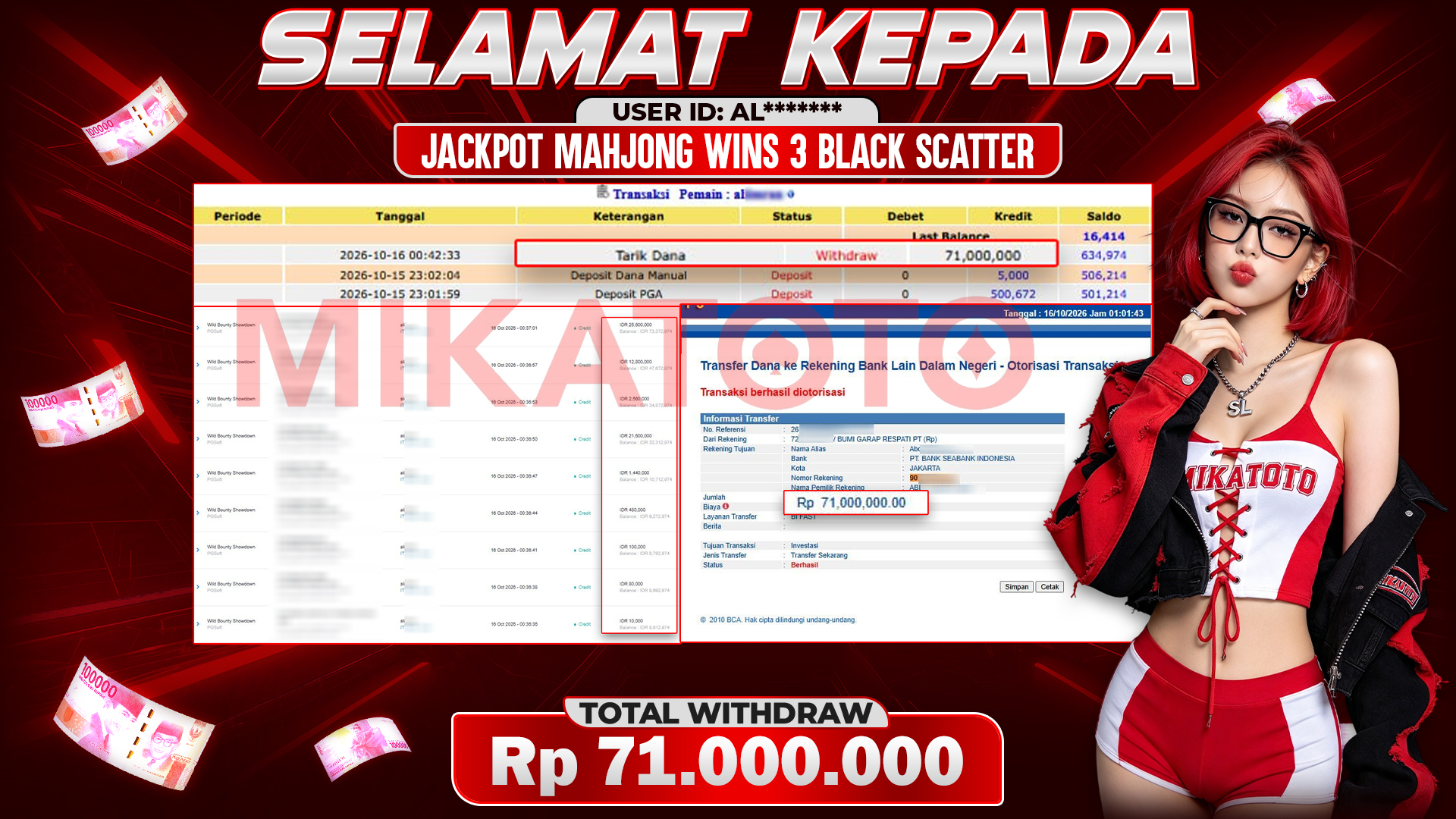 🏆 SELAMAT KEPADA PEMENANG JACKPOT DI Wild Bounty Showdown - PGSoft 71,000,000🏆