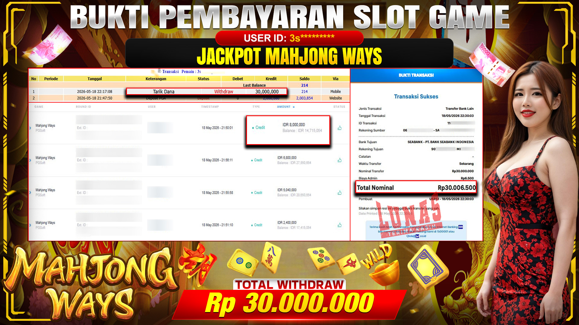 💰🎉 TOTO80 – JACKPOT SLOT MAHJONG WAYS  RP. 30,000,000,-  TELAH DIBAYARKAN!💰🎉