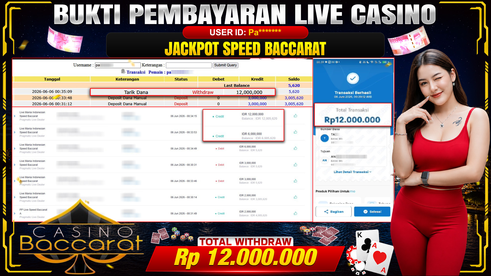 💰🎉 TOTO80 – JACKPOT LIVE MANIA INDONESIA SPEED BACCARAT RP. 12,000,000,- TELAH DIBAYARKAN!💰🎉