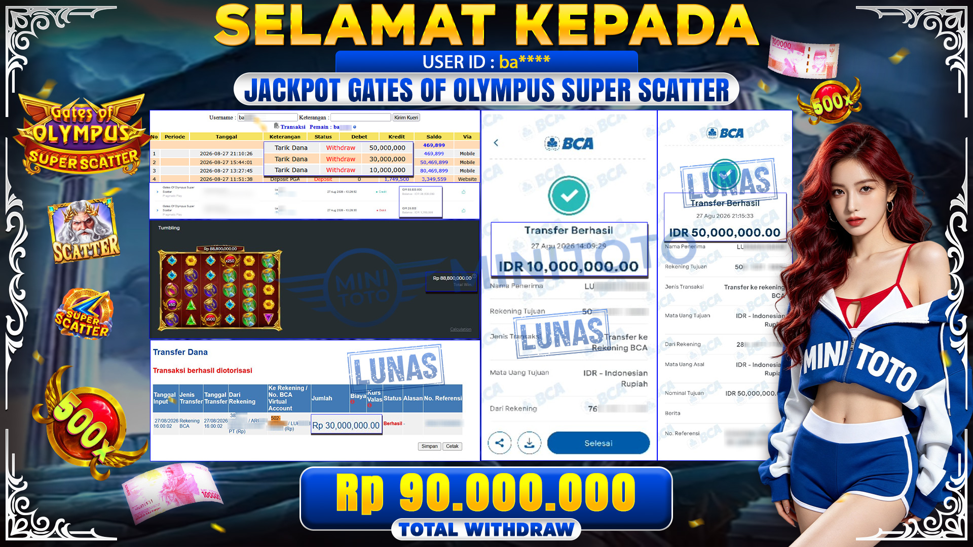 BUKTI JACKPOT GATES OF OLYMPUS SUPER SCATTER- PRAGMATIC PLAY