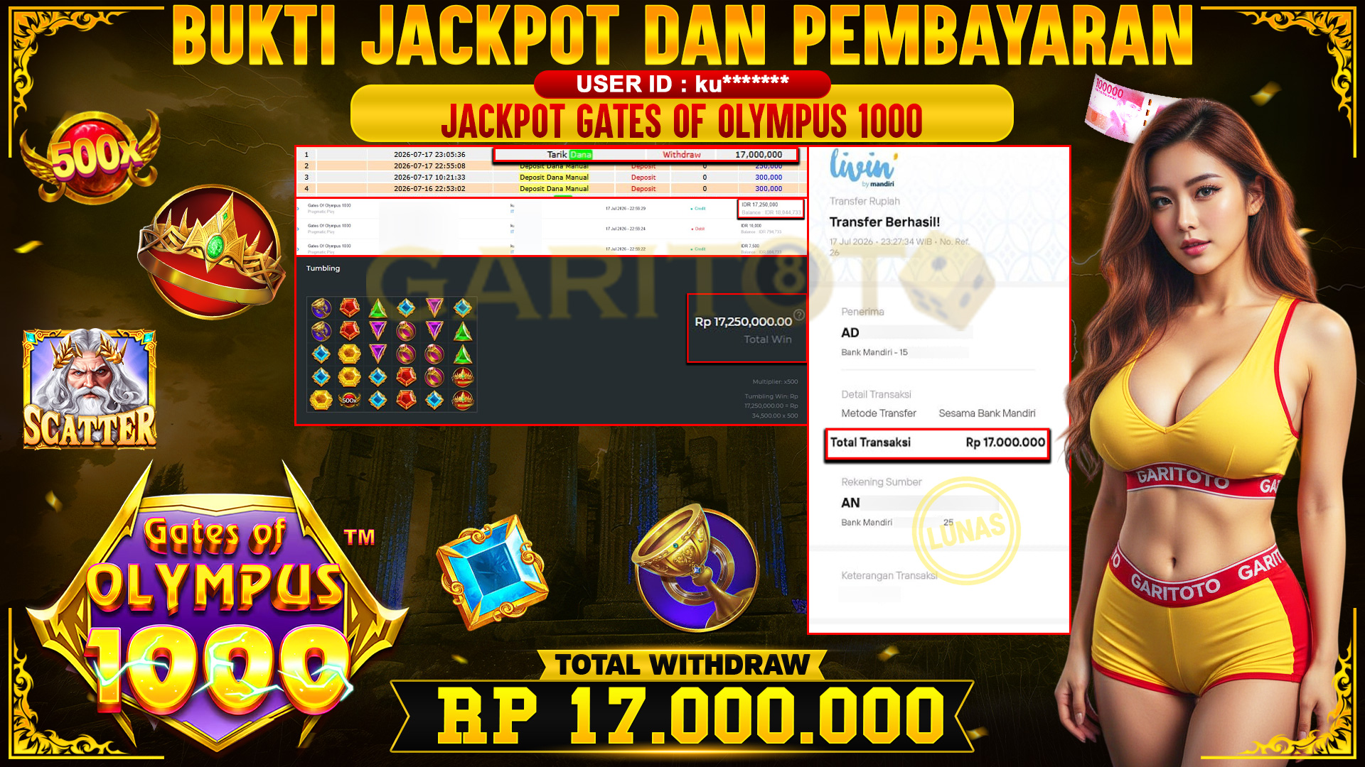 JACKPOT Gates Of Olympus 1000