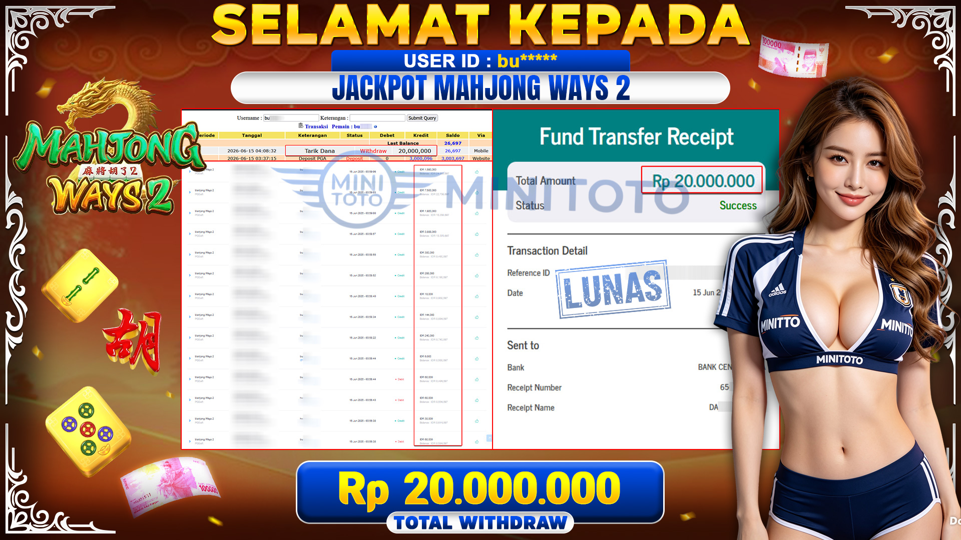 BUKTI JACKPOT MAHJONG WAYS 2 - PG SOFT