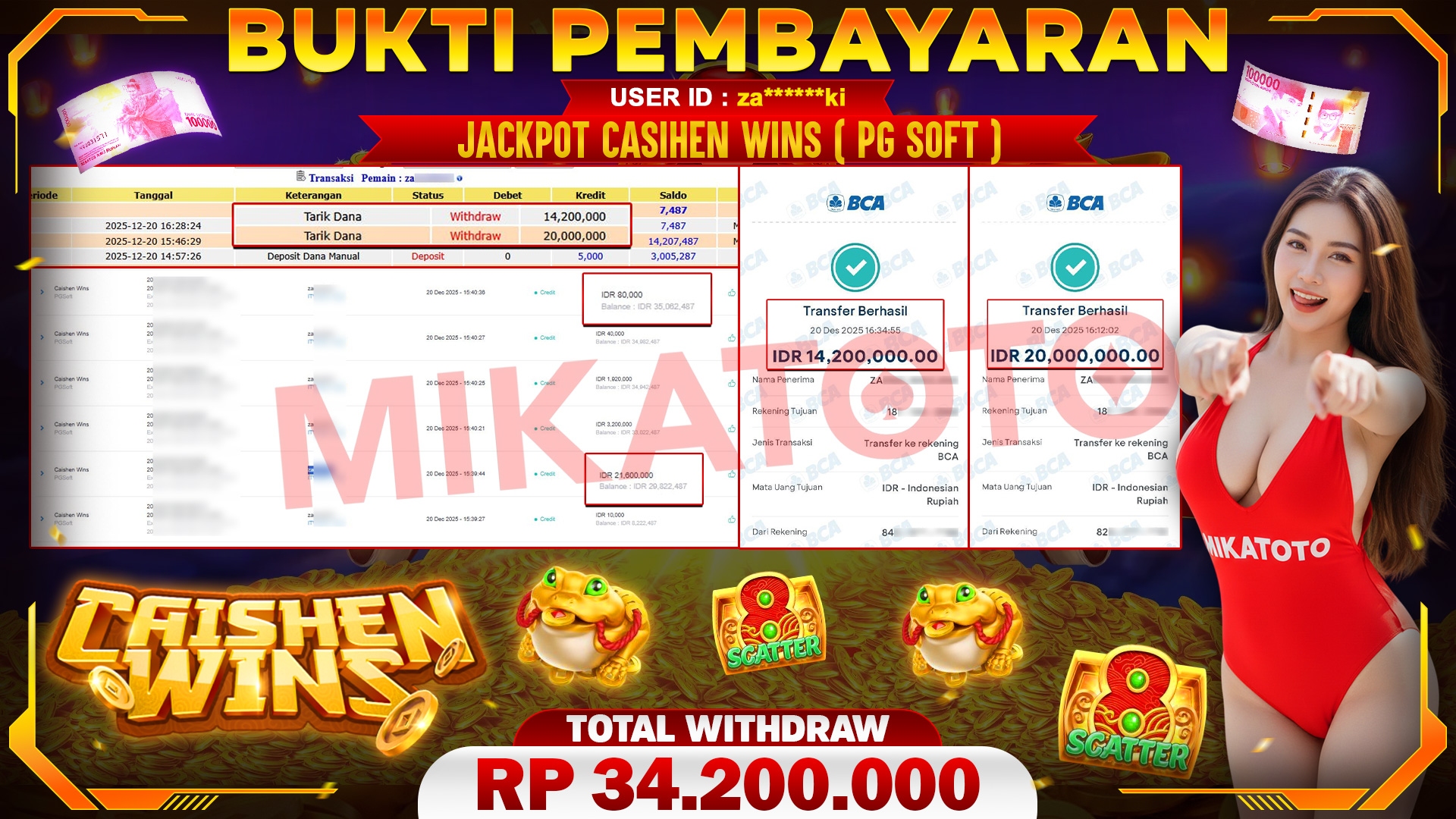 🏆 SELAMAT KEPADA PEMENANG JACKPOT DI Caishen Wins - PGSoft 34,200,000 🏆
