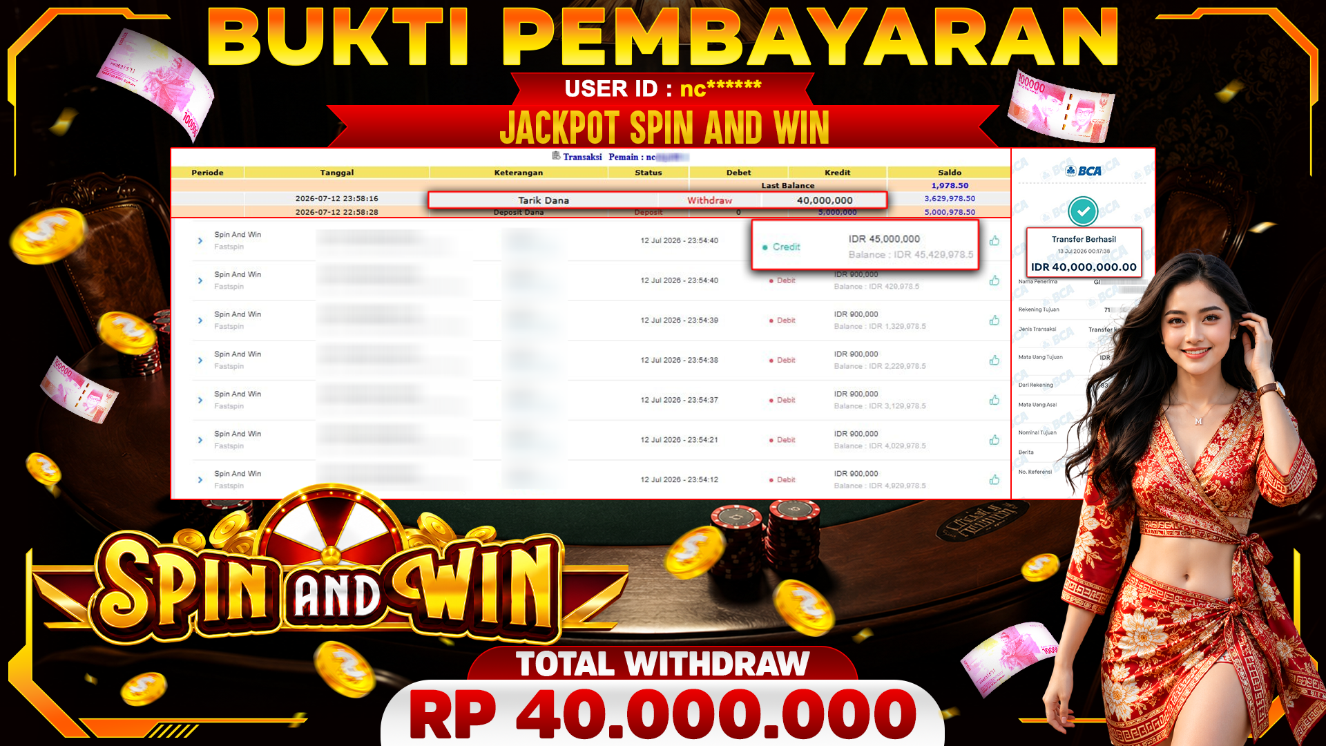 🏆 SELAMAT KEPADA PEMENANG JACKPOT DI Spin And Win - Fastspin 40,000,000🏆