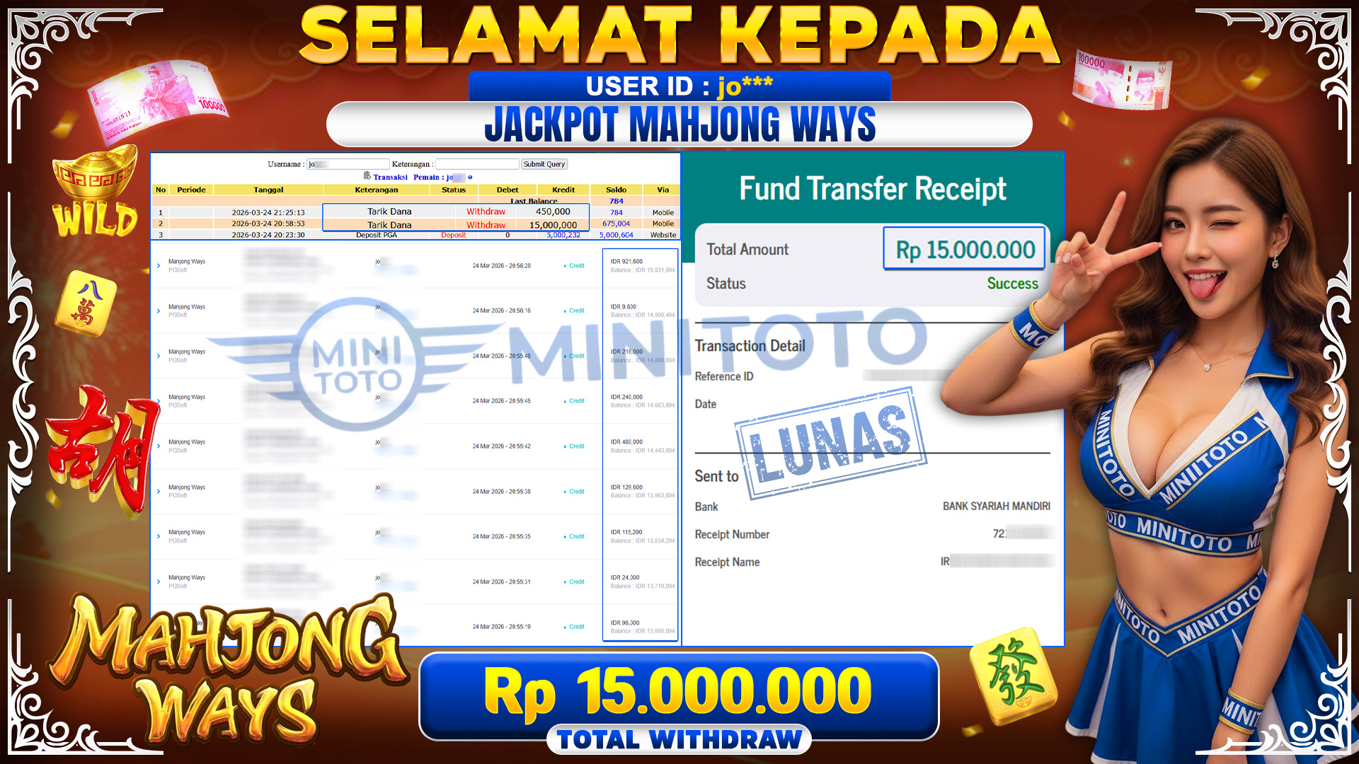 BUKTI JACPOT Mahjong Ways  - PGSoft
