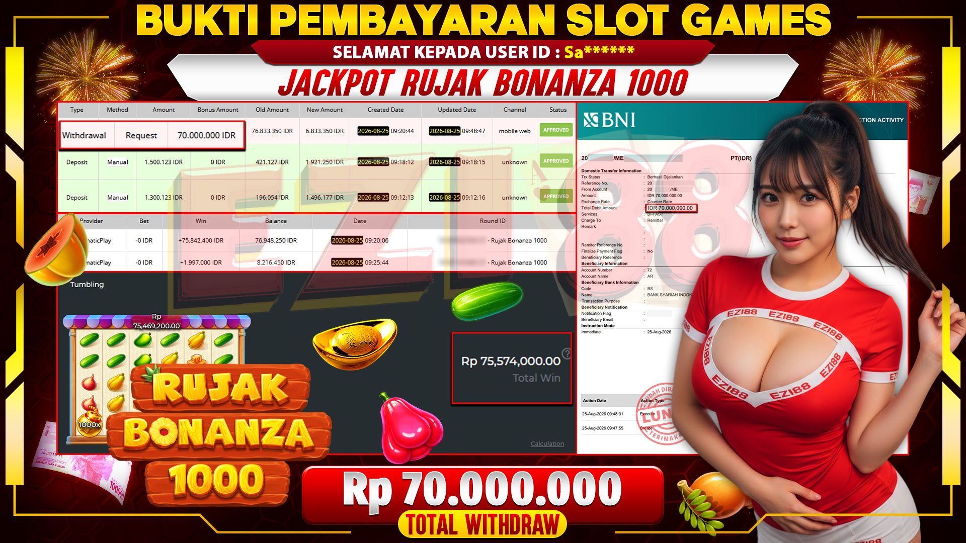 JACKPOT RUJAK BONANZA 1000