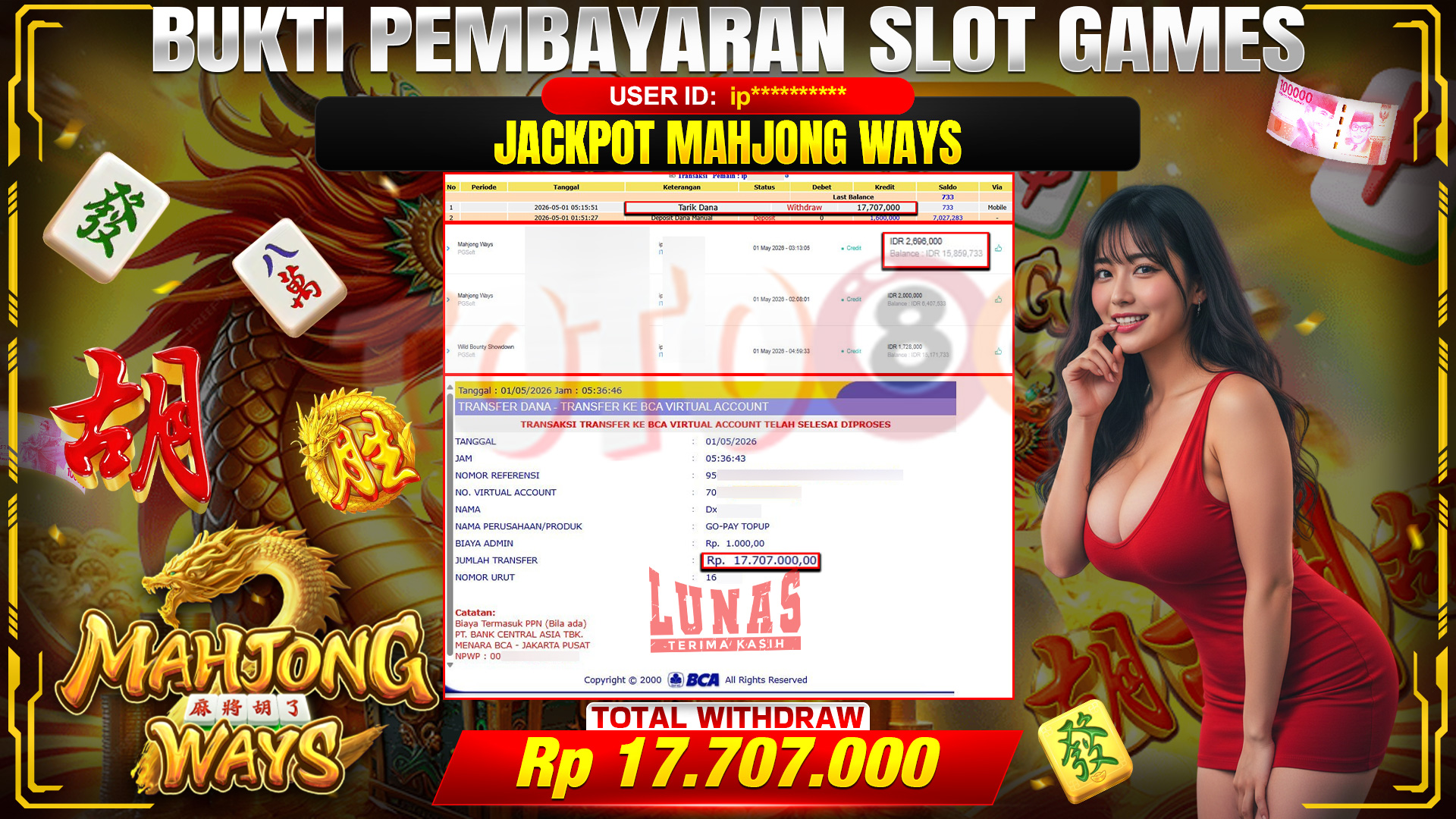 💰🎉 TOTO80 – JACKPOT SLOT MAHJONG WAYS RP. 17,707,000,-  TELAH DIBAYARKAN!💰🎉