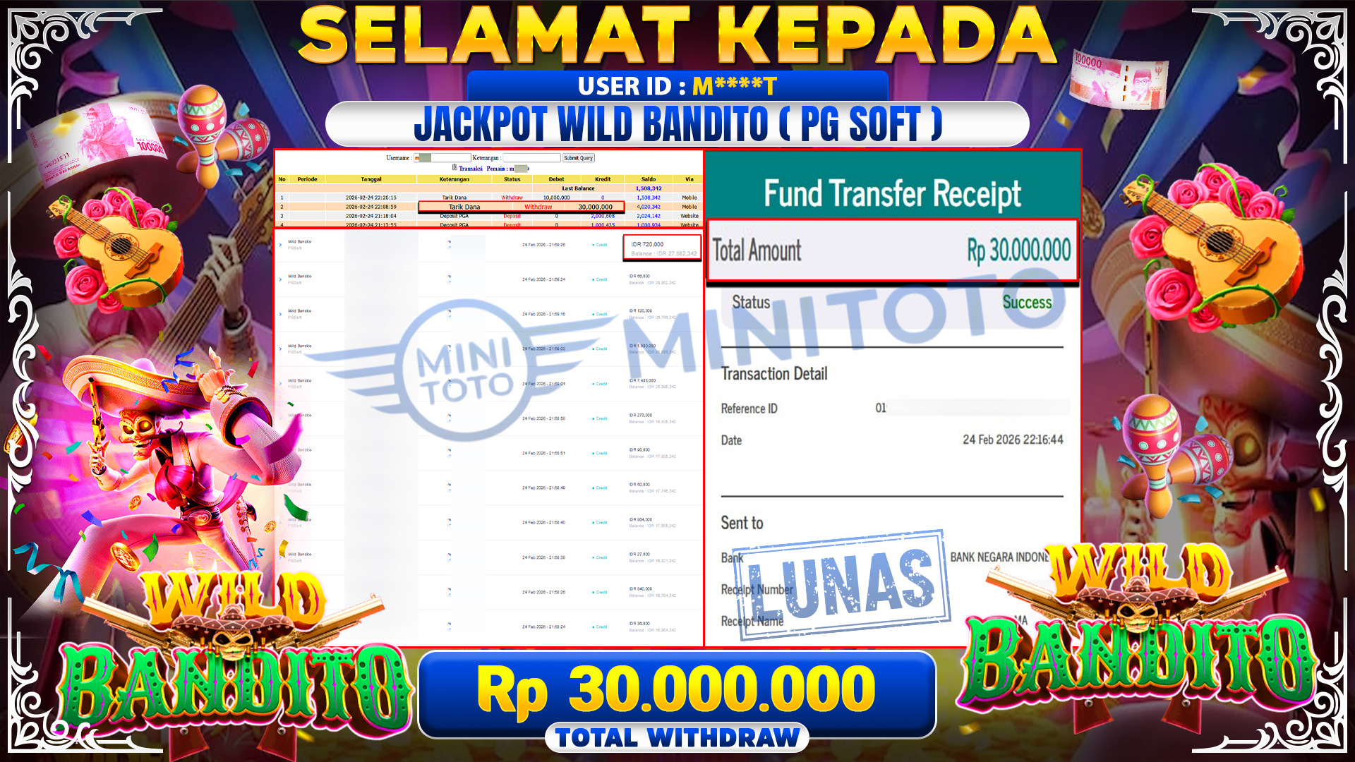 JACKPOT WILD BANDITO ( PG SOFT)