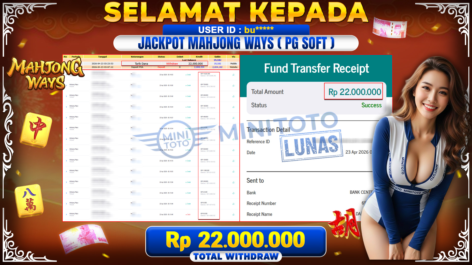 BUKTI JACPOT Mahjong Ways  - PGSoft