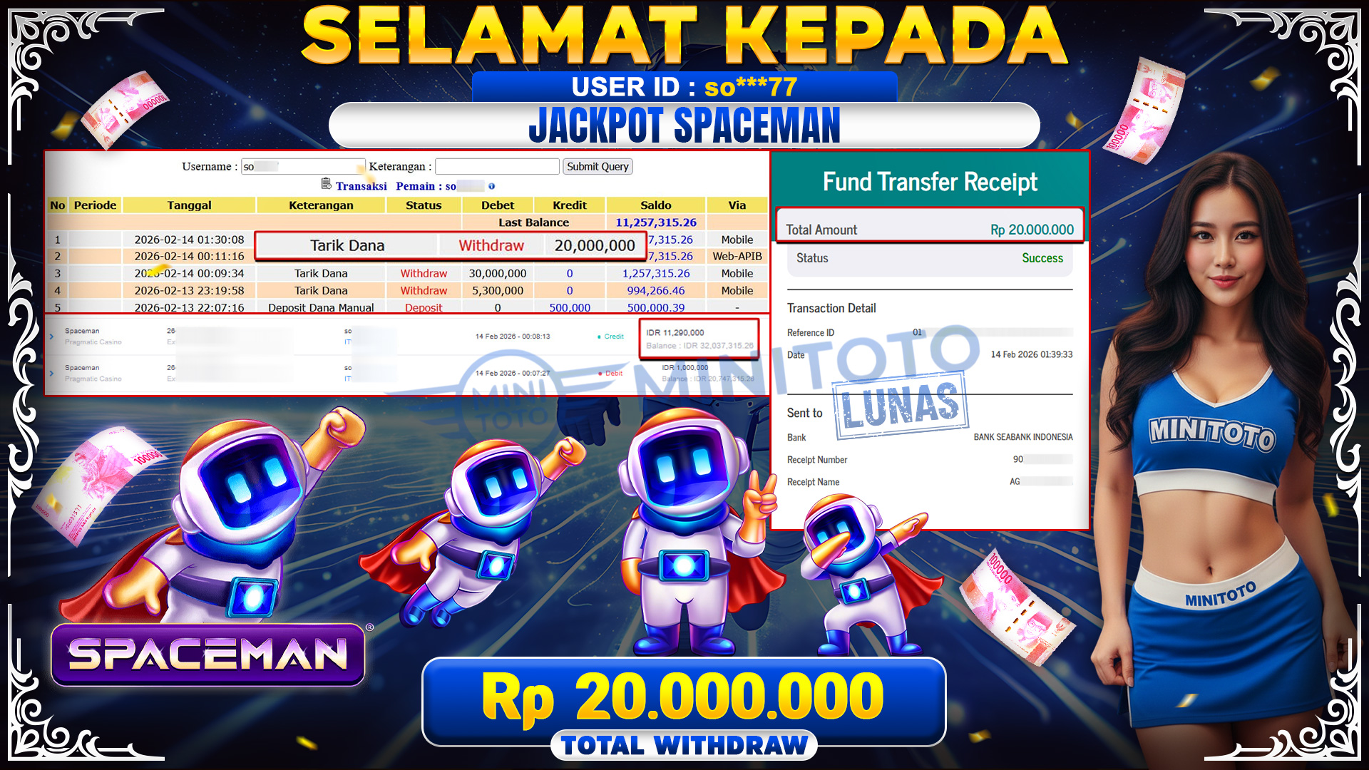 JACKPOT Spaceman - Pragmatic Casino