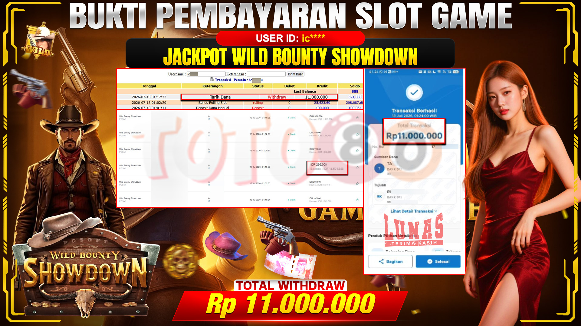💰🎉 TOTO80 – JACKPOT SLOT WILD BOUNTY SHOWDOWN  RP. 11,000,000,- TELAH DIBAYARKAN!💰🎉