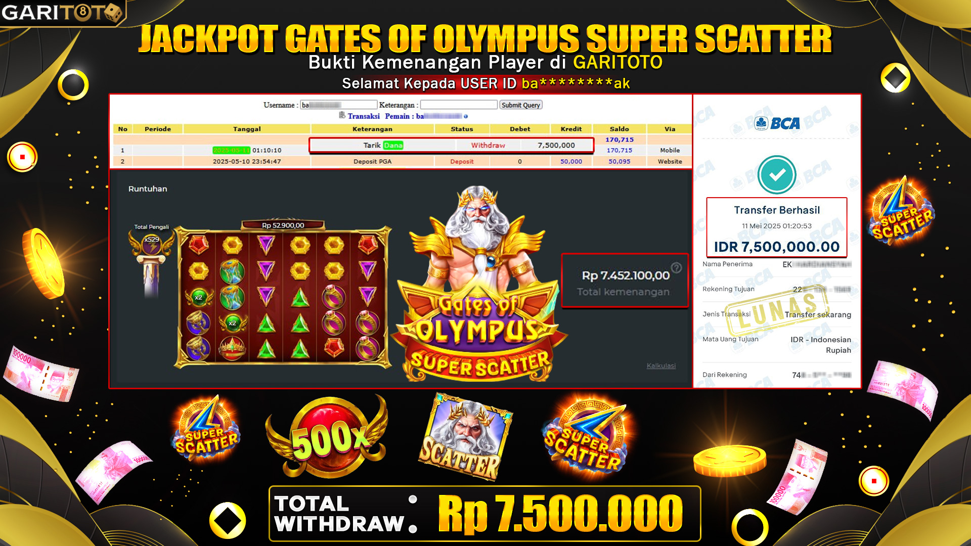 JACKPOT GATES OF OLYMPUS SUPER SCATTER