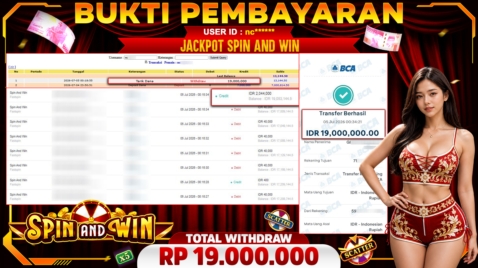 🏆 SELAMAT KEPADA PEMENANG JACKPOT DI Spin And Win - Fastspin 19,000,000🏆