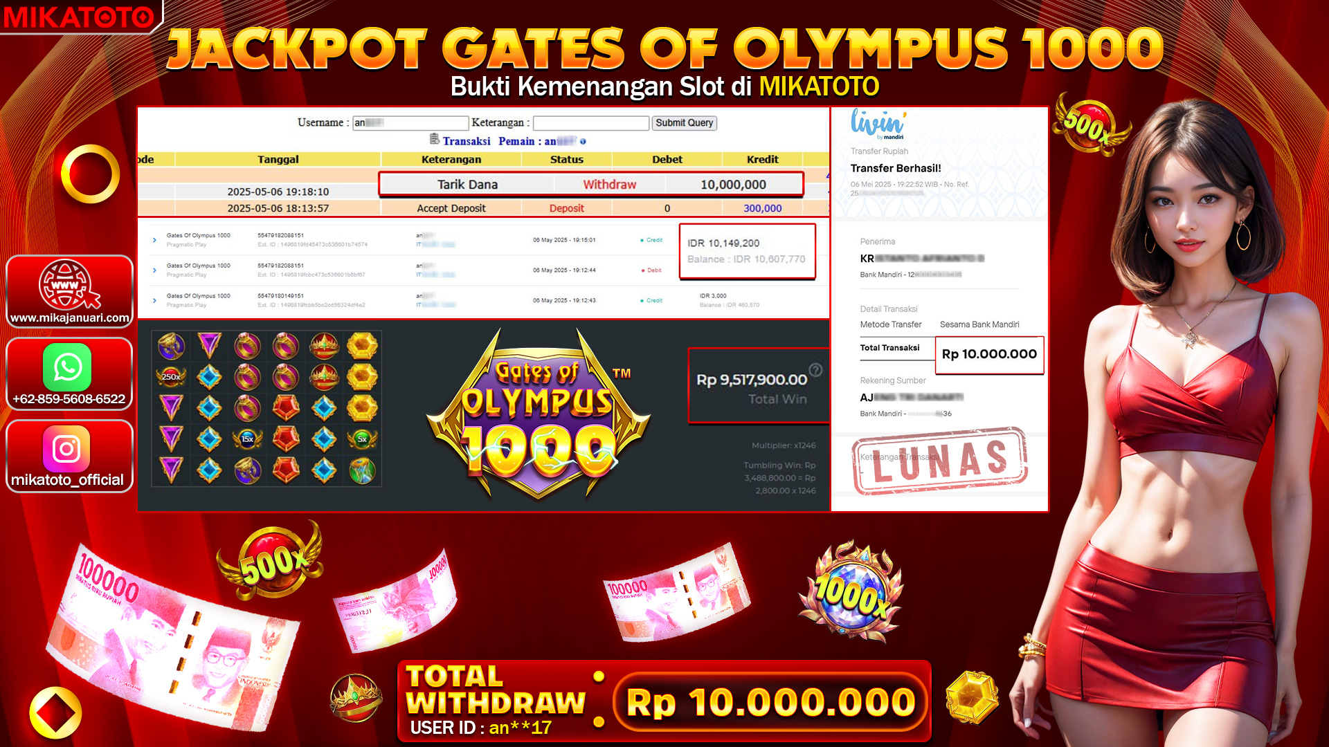 🏆 SELAMAT KEPADA PEMENANG JACKPOT DI gates olympus 10,000,000🏆
