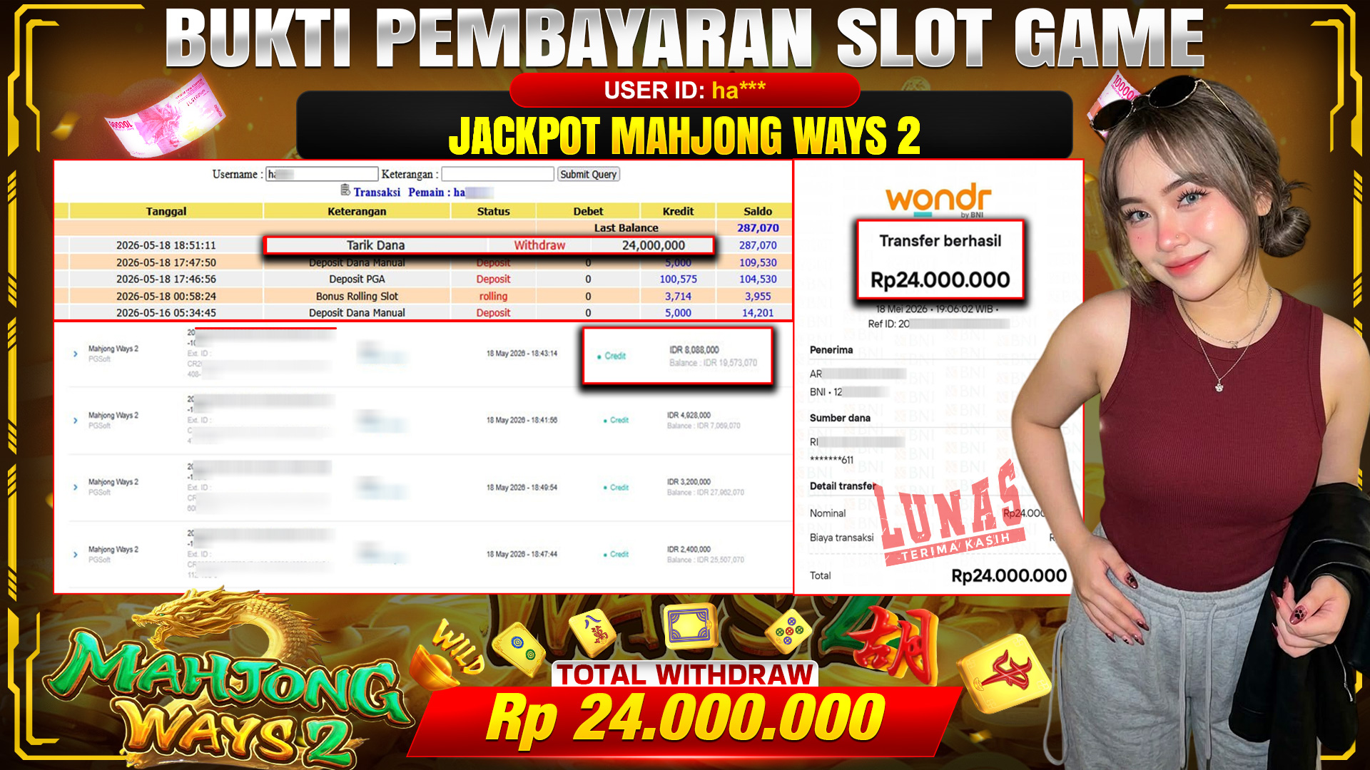 💰🎉 TOTO80 – JACKPOT SLOT MAHJONG WAYS 2 RP. 24,000,000,- TELAH DIBAYARKAN!💰🎉