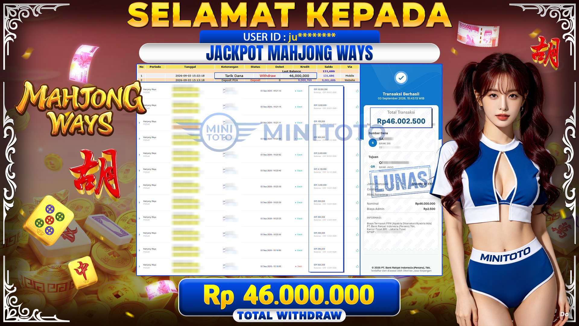 BUKTI JACKPOT SLOT Mahjong Ways PGSoft