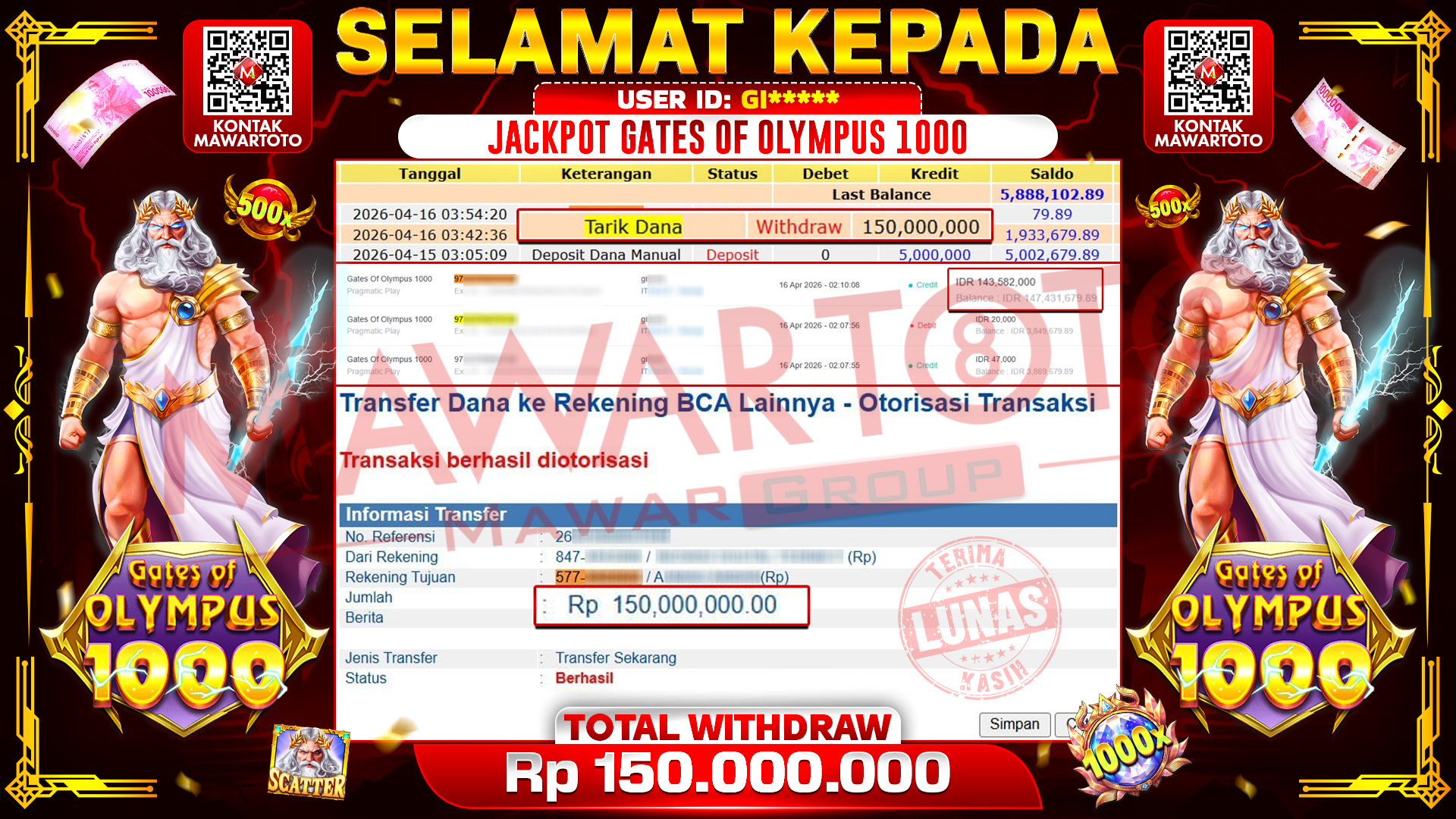 JACKPOT GATES OF OLYMPUS 1000