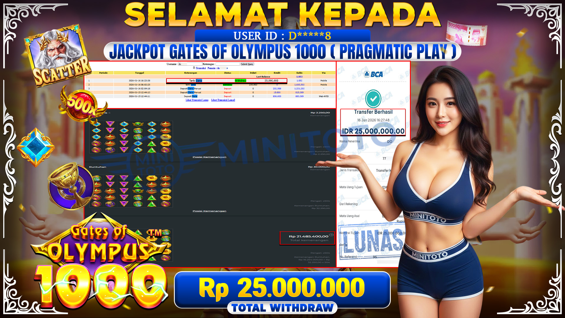 JACKPOT GATES OLYMPUS 1000 ( PRAGMATIC PLAY )