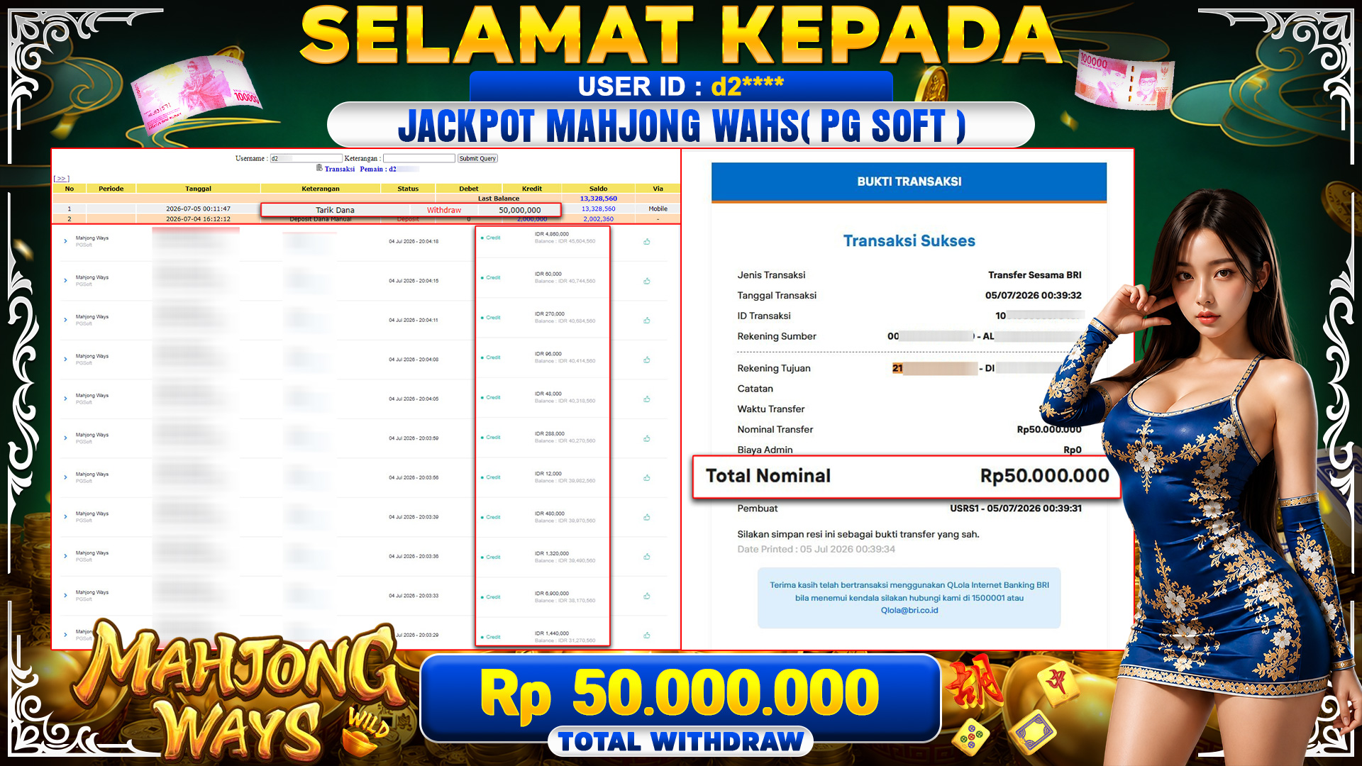 BUKTI JACKPOT MAHJONG WAYS - PG SOFT
