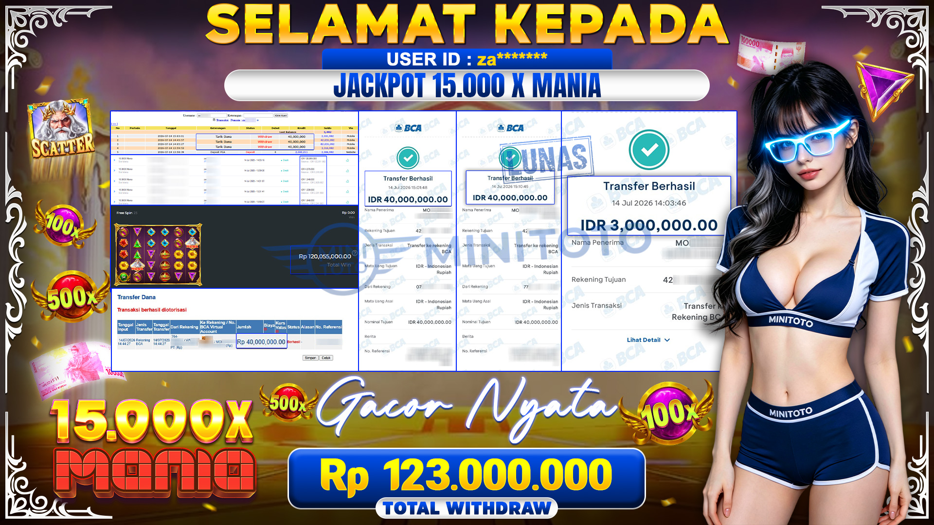 BUKTI JACKPOT 15.000X MANIA - SLOT MANIA
