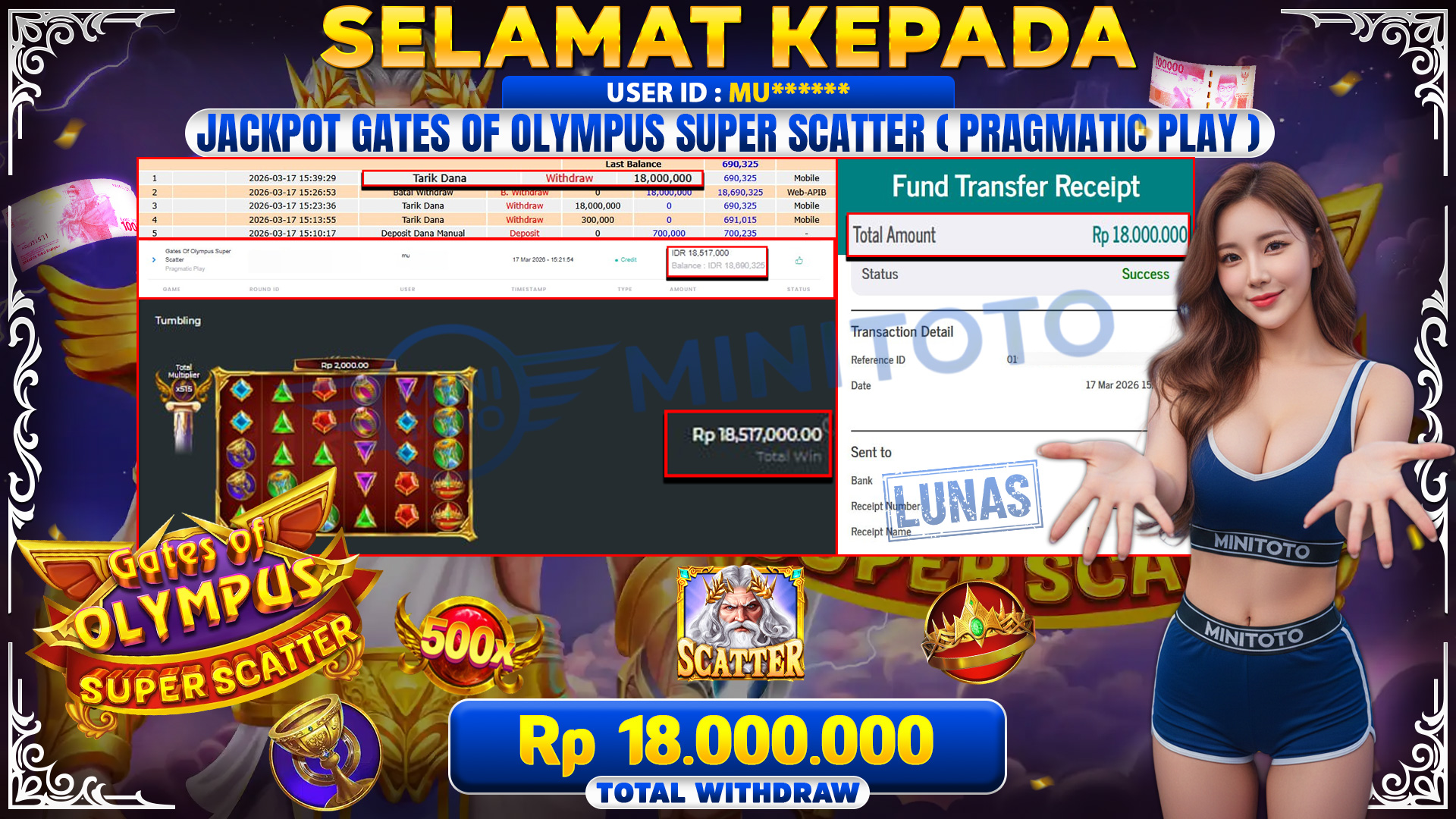 BUKTI JACPOT GATES OF OLYMPUS SUPER SCATER - Pragmatic Play