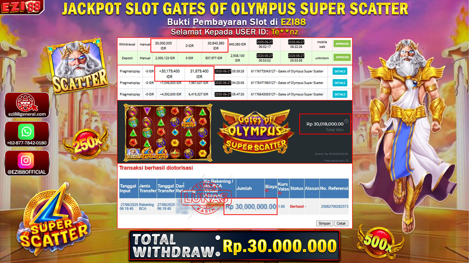 JACKPOT SLOT GATES OF OLYMPUS SUPER SCATTER