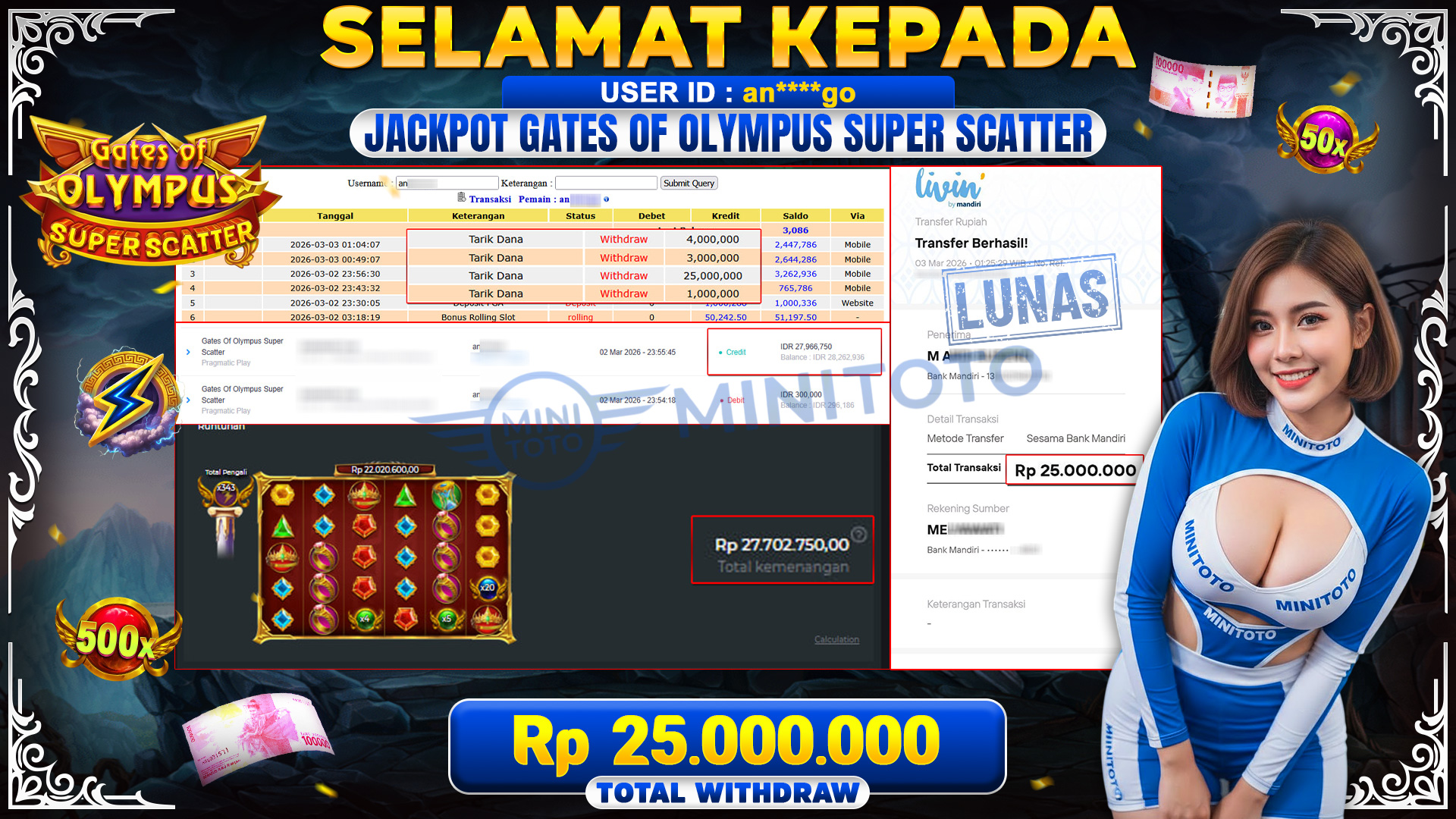 BUKTI JACPOT GATES OF OLYMPUS SUPER SCATER - Pragmatic Play