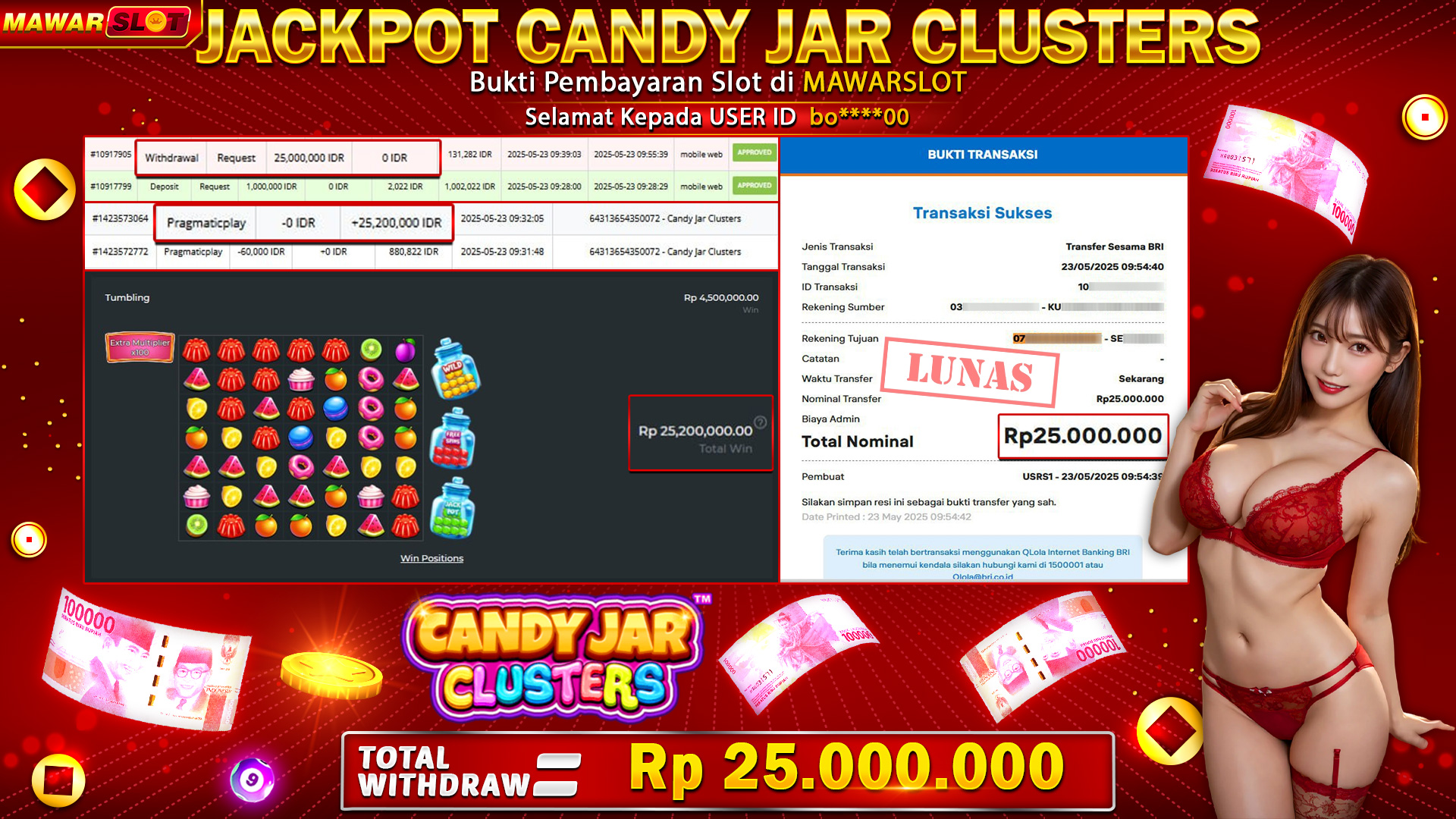Jackpot Legit di Candy Jar Clusters, Modal Cuma 1 Juta, Tarik Tunai Rp25 Juta Tanpa Drama!