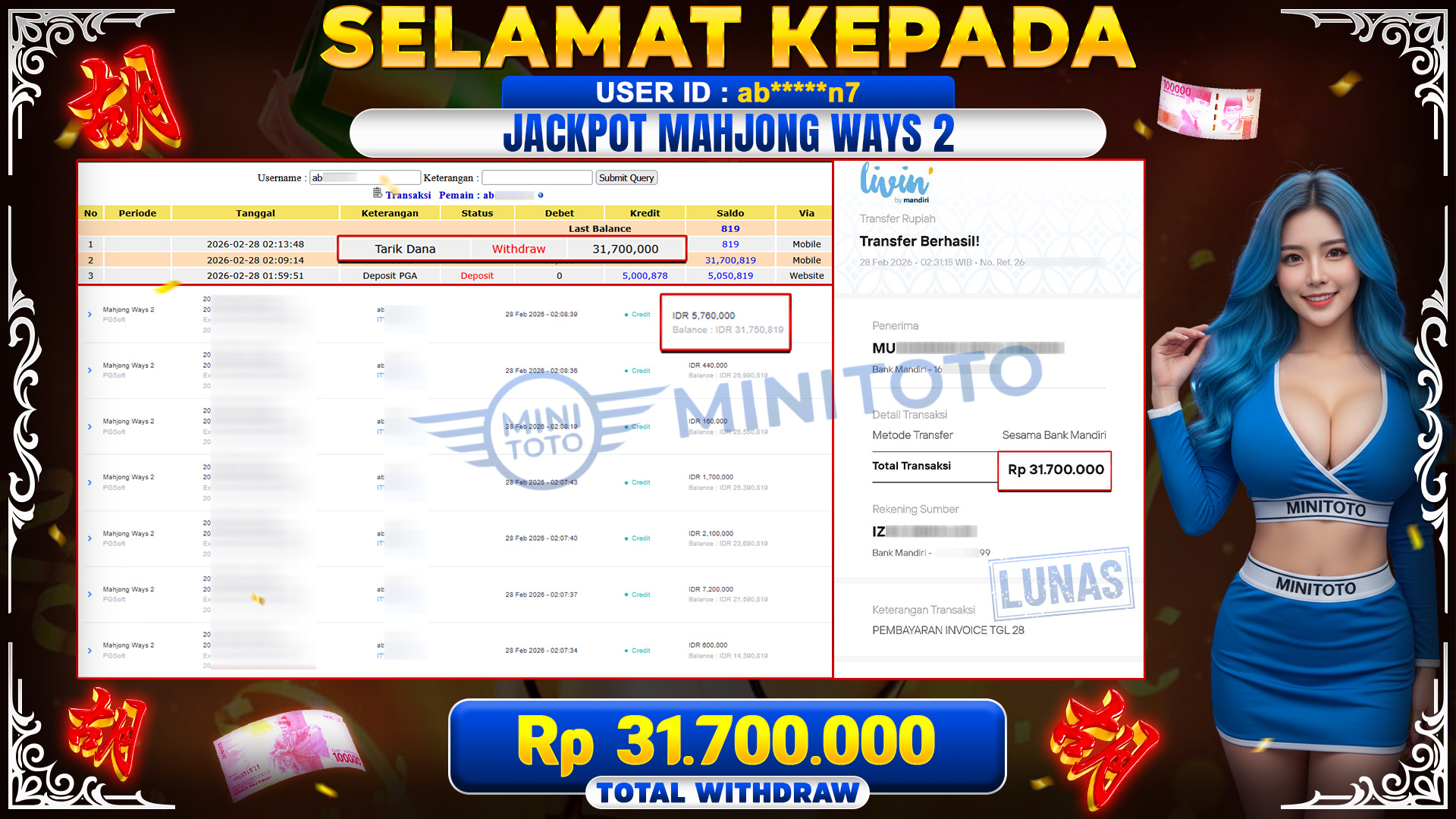 JACKPOT MAHYONG WAYS ( PG SOFT)