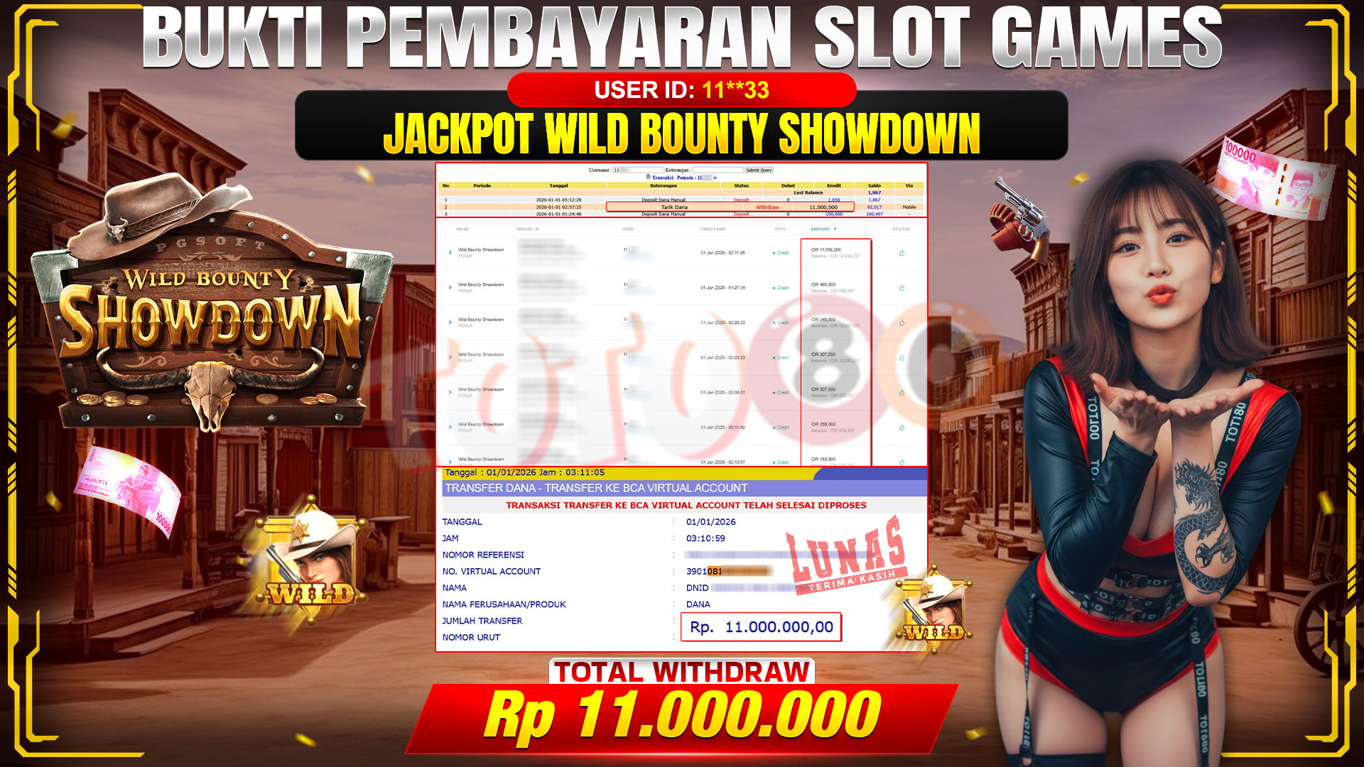 🎉 TOTO80 – JACKPOT SLOT WILD BOUNTY SHOWDOWN RP.11,000,000,- TELAH DIBAYARKAN! 🎉