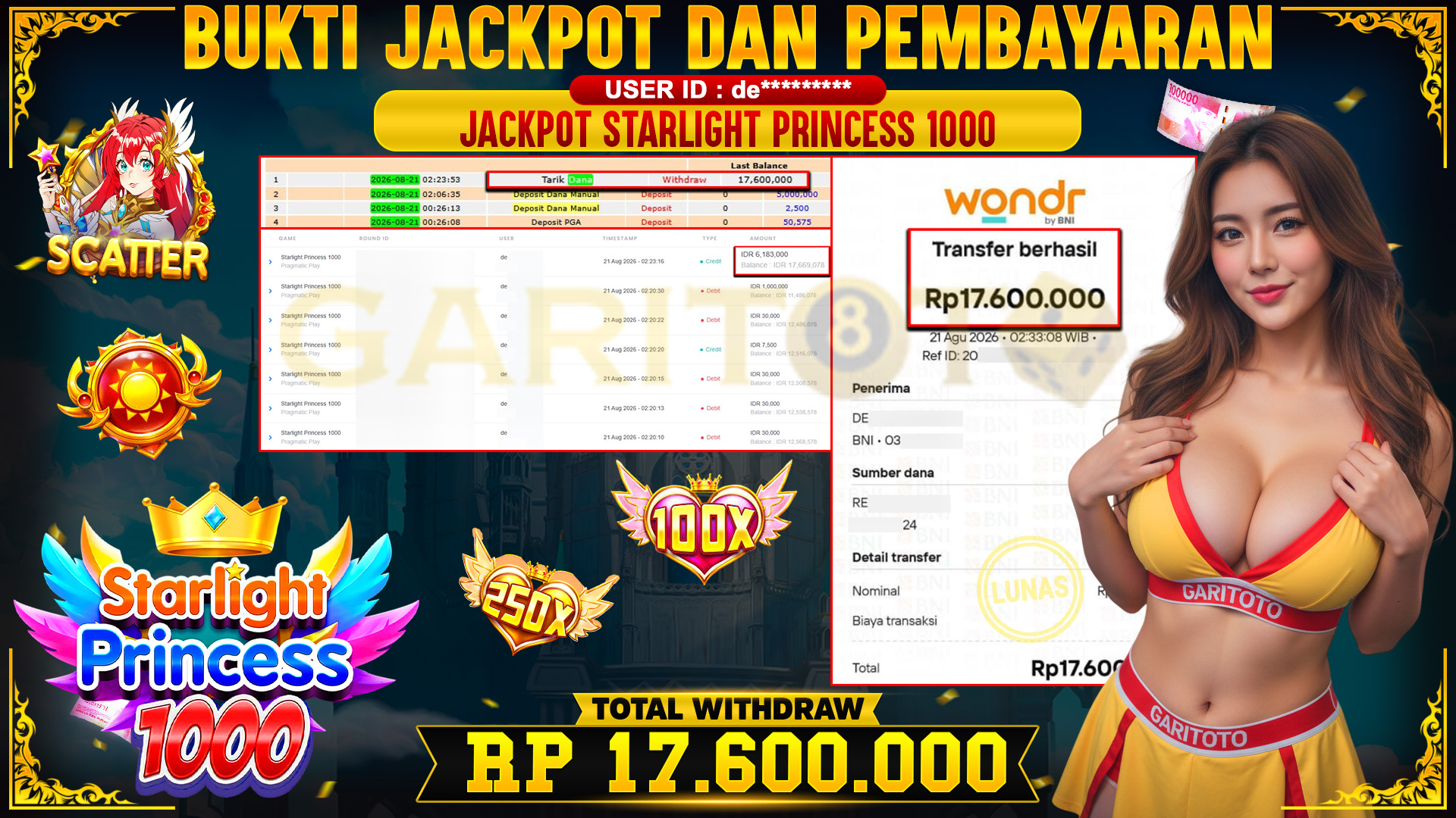 JACKPOT STARLIGHT PRINCESS 1000