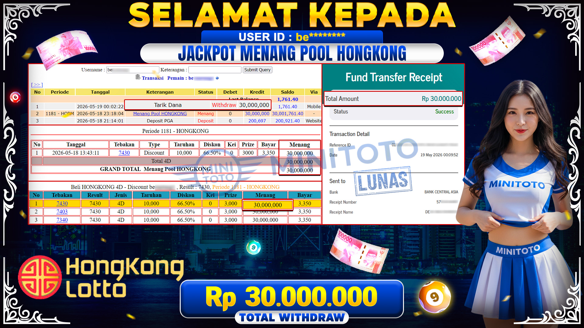 BUKTI JACPOT Pool HONGKONG - TOGEL