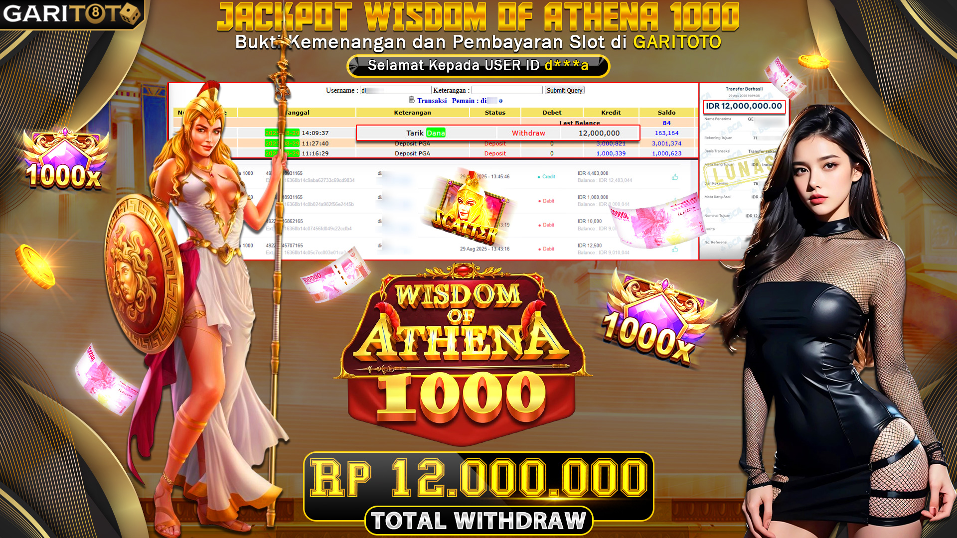 JACKPOT WISDOM OF ATHENA 1000