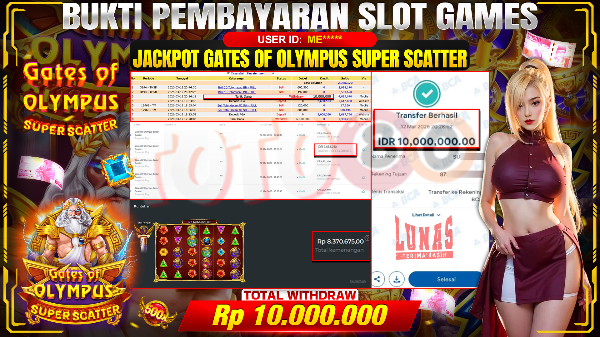 🎉 TOTO80 – JACKPOT SLOT GATES OF OLYMPUS SUPER SCATTER . 10,000,000,- TELAH DIBAYARKAN! 🎉