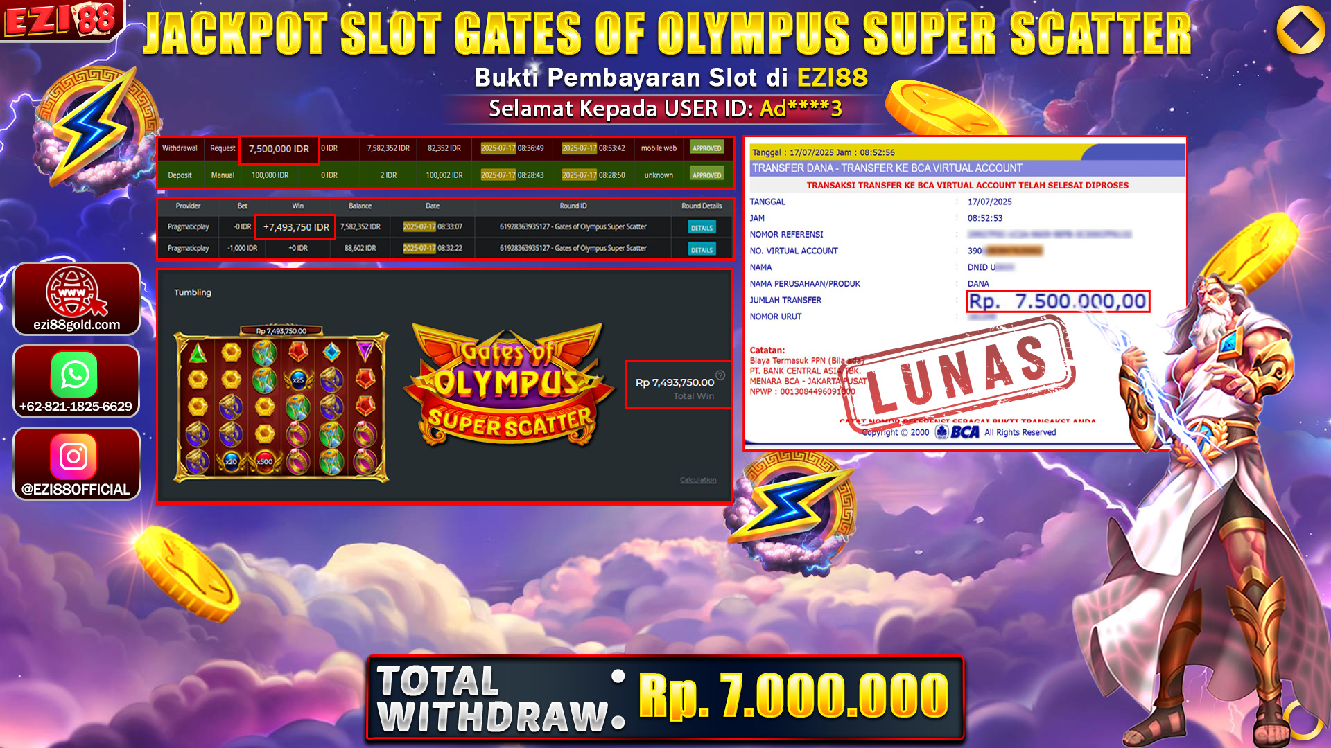 JACKPOT SLOT GATES OF OLYMPUS SUPER SCATTER