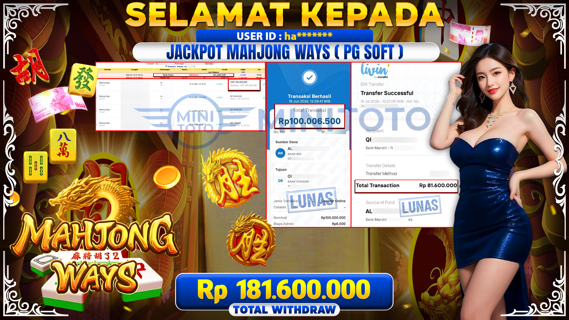BUKTI JACKPOT MAHJONG WAYS  - PG SOFT