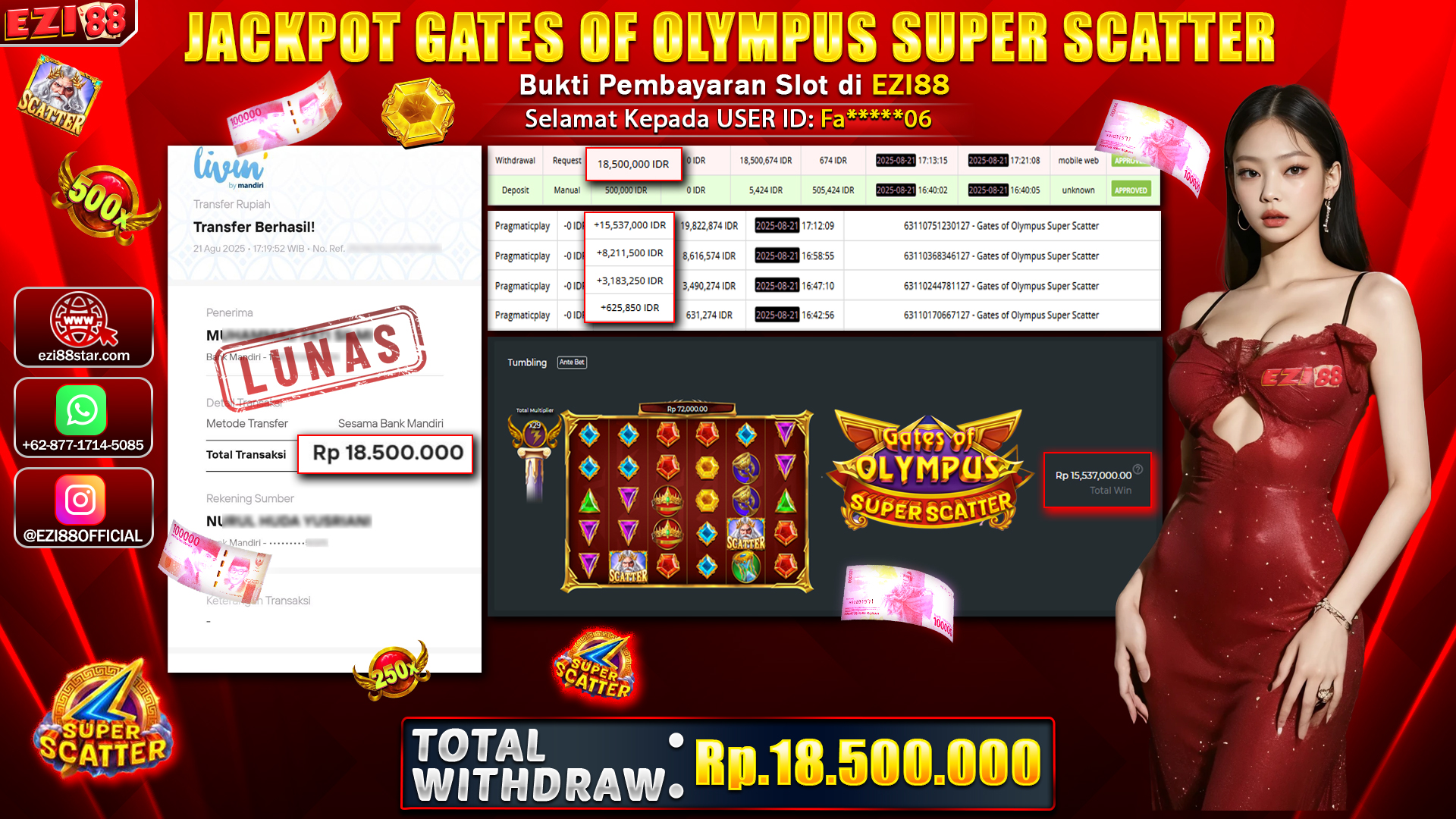 JACKPOT GATES OF OLYMPUS SUPER SCATTER