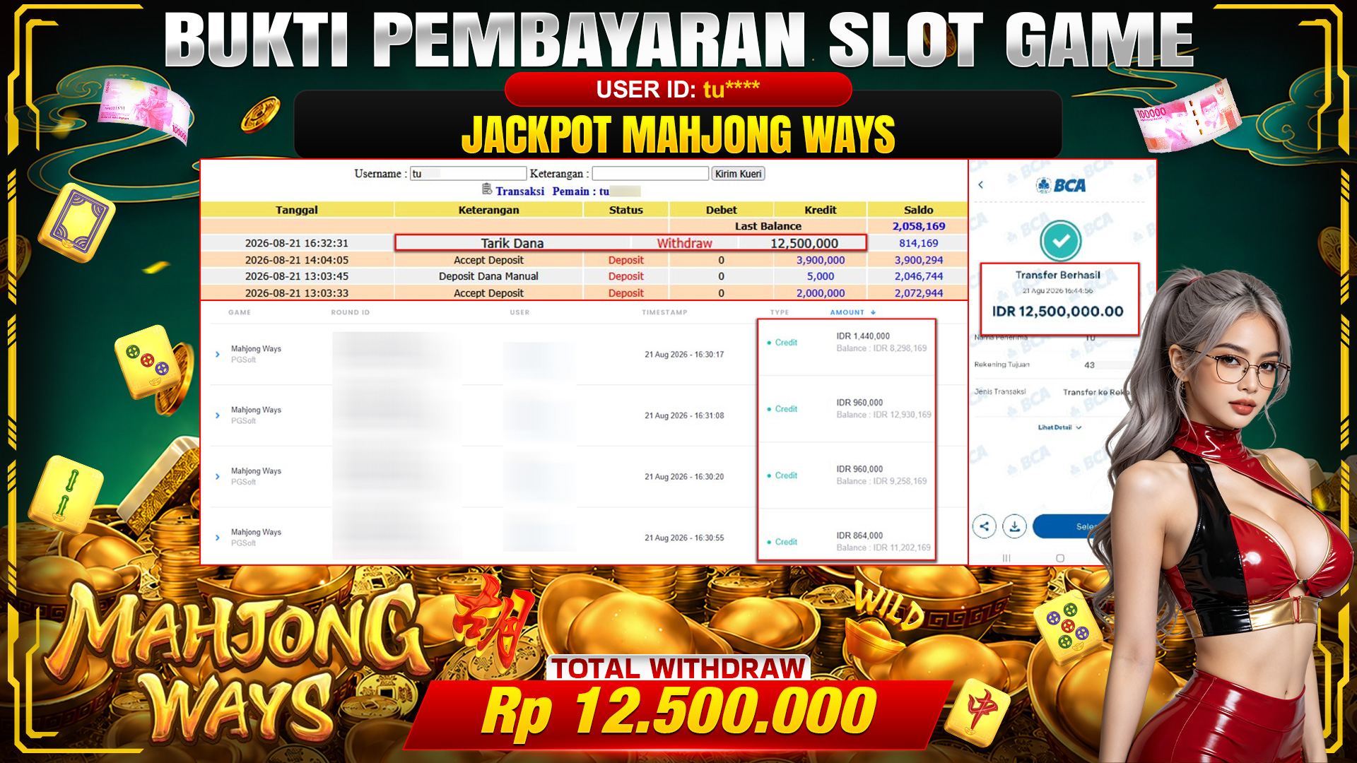 💰🎉 TOTO80 – JACKPOT SLOT MAHJONG  WAYS RP. 12,500,000,-  TELAH DIBAYARKAN!💰🎉