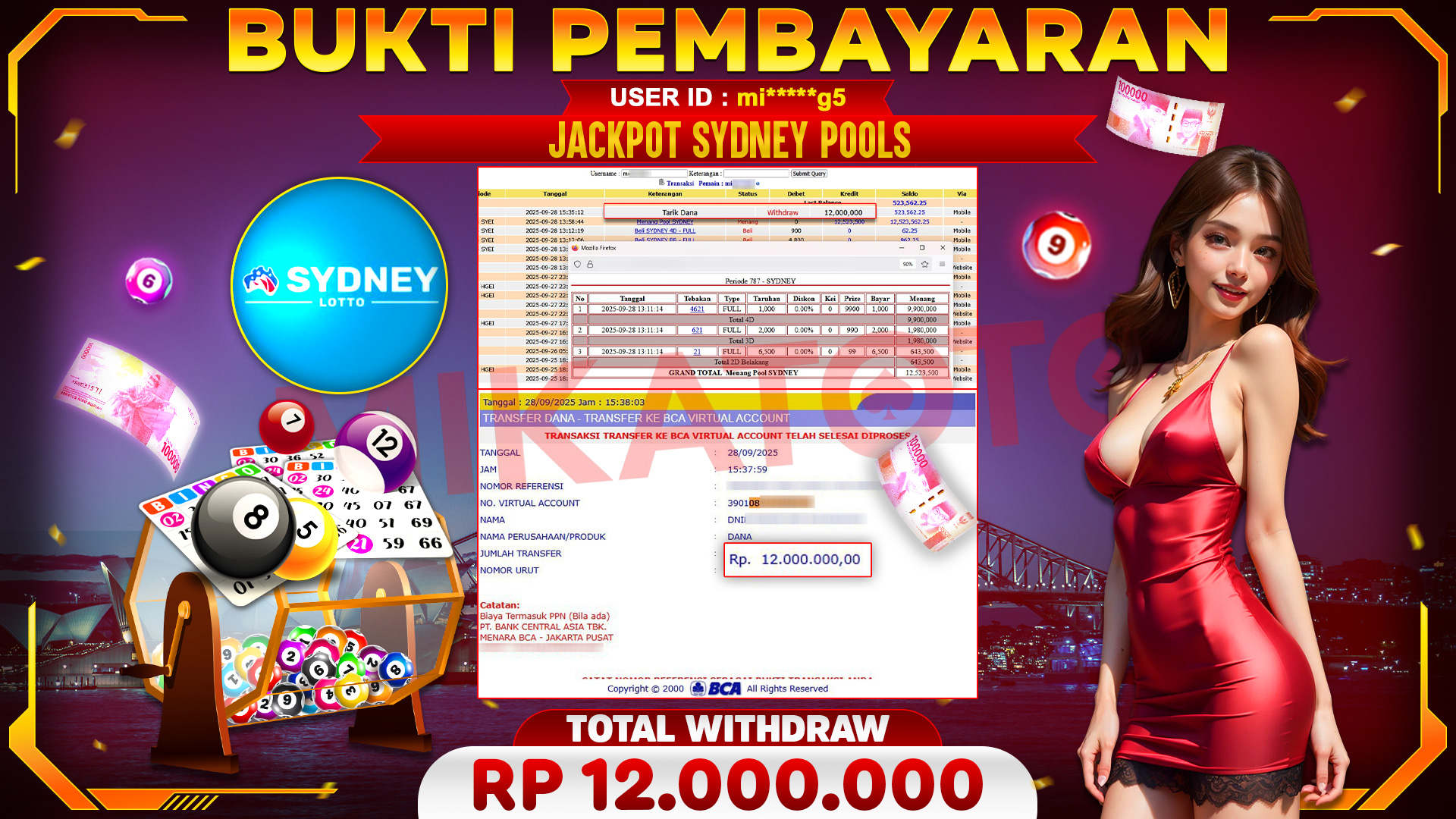 🏆 SELAMAT KEPADA PEMENANG JACKPOT DI Menang Pool SYDNEY - togel 12,000,000🏆