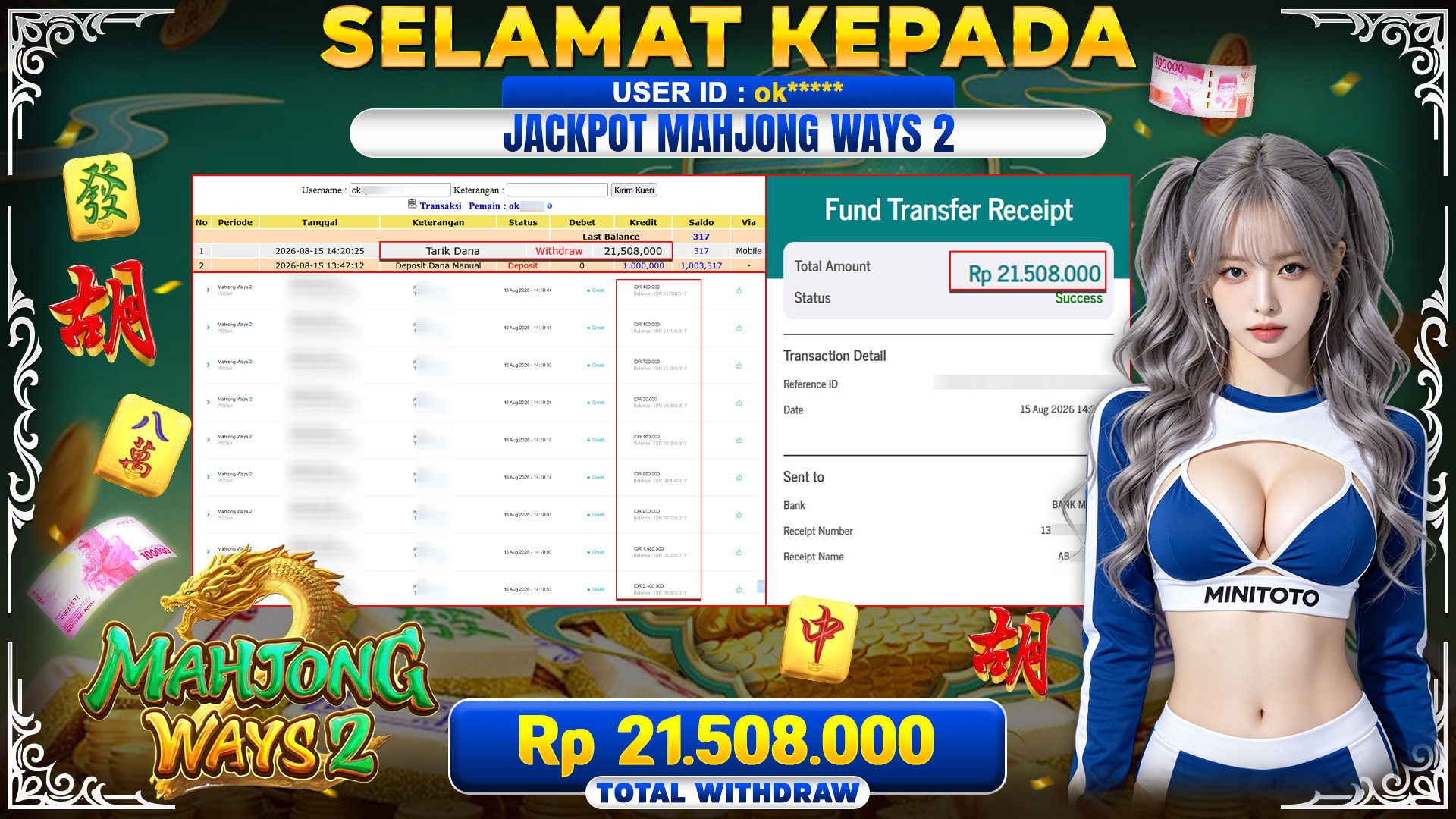 BUKTI JACKPOT MAHJONG WAYS  2  - PG  SOFT