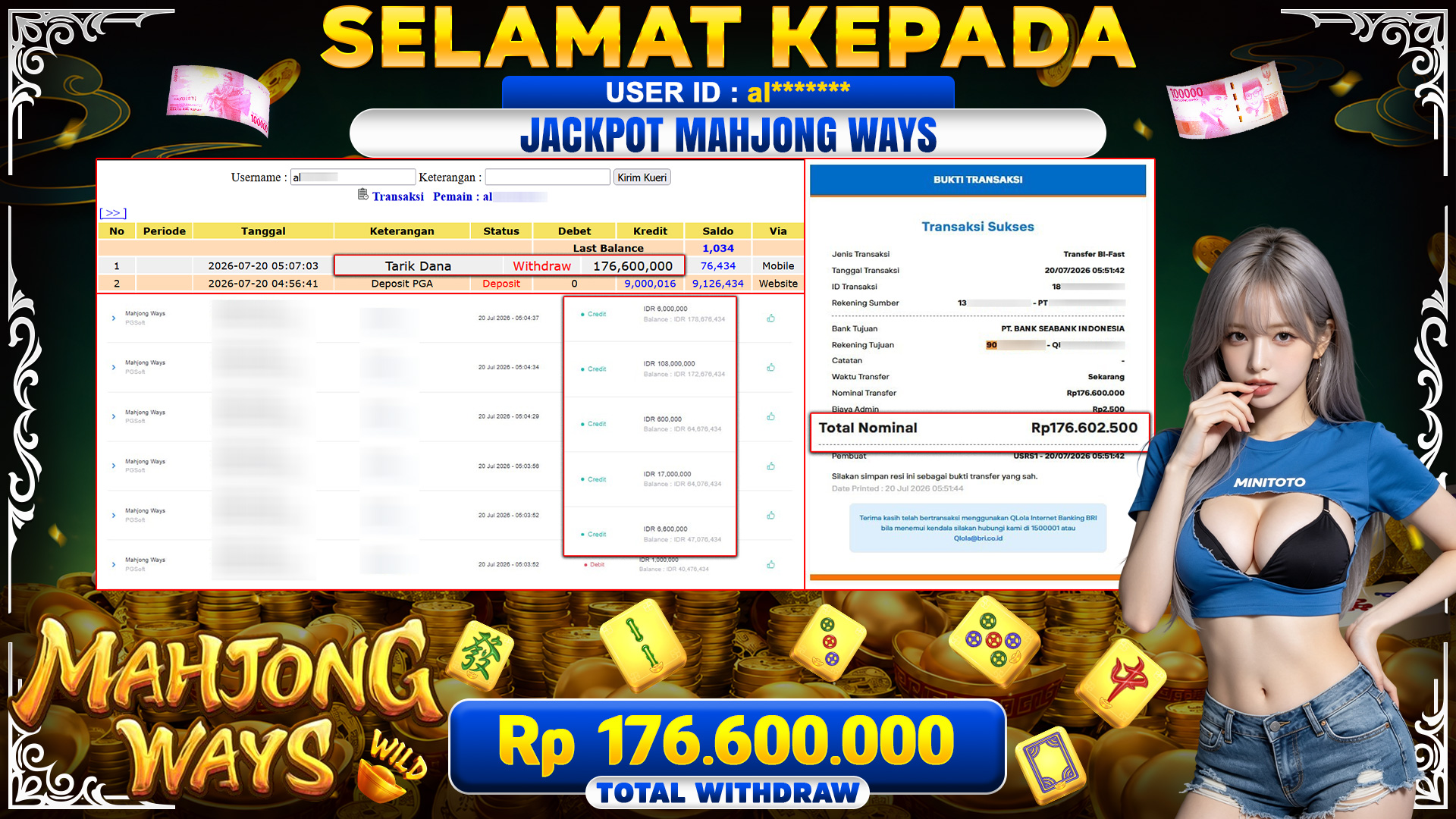 BUKTI JACKPOT MAHJONG WAYS   - PG SOFT