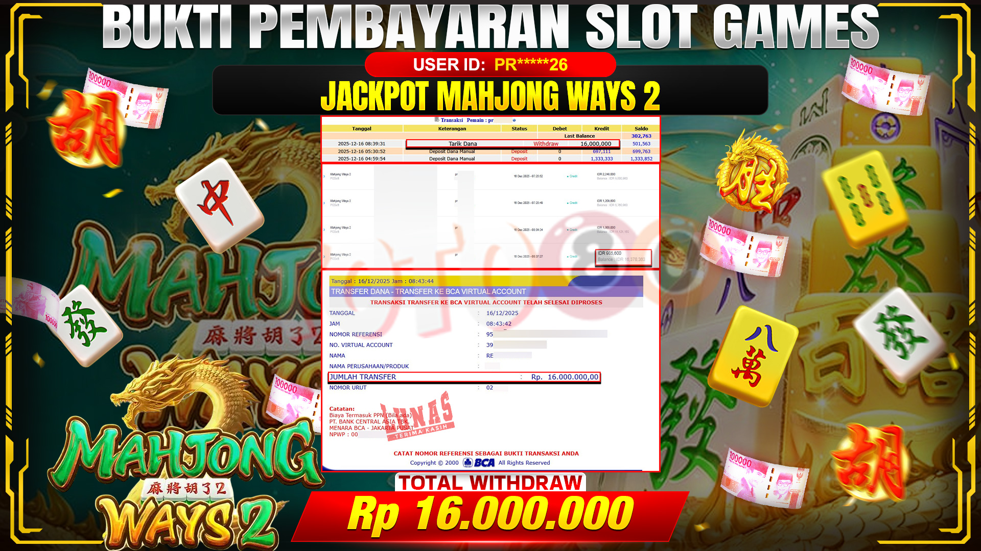 🎉 TOTO80 – JACKPOT SLOT MAHJONG WAYS 2 RP. 16,000,000,- TELAH DIBAYARKAN! 🎉