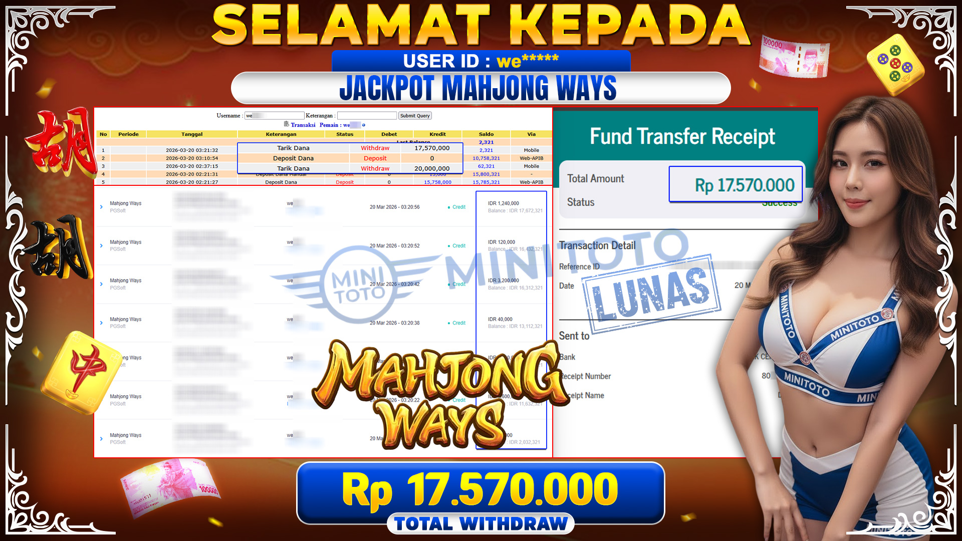 BUKTI JACKPOT Mahjong Ways  - PGSoft