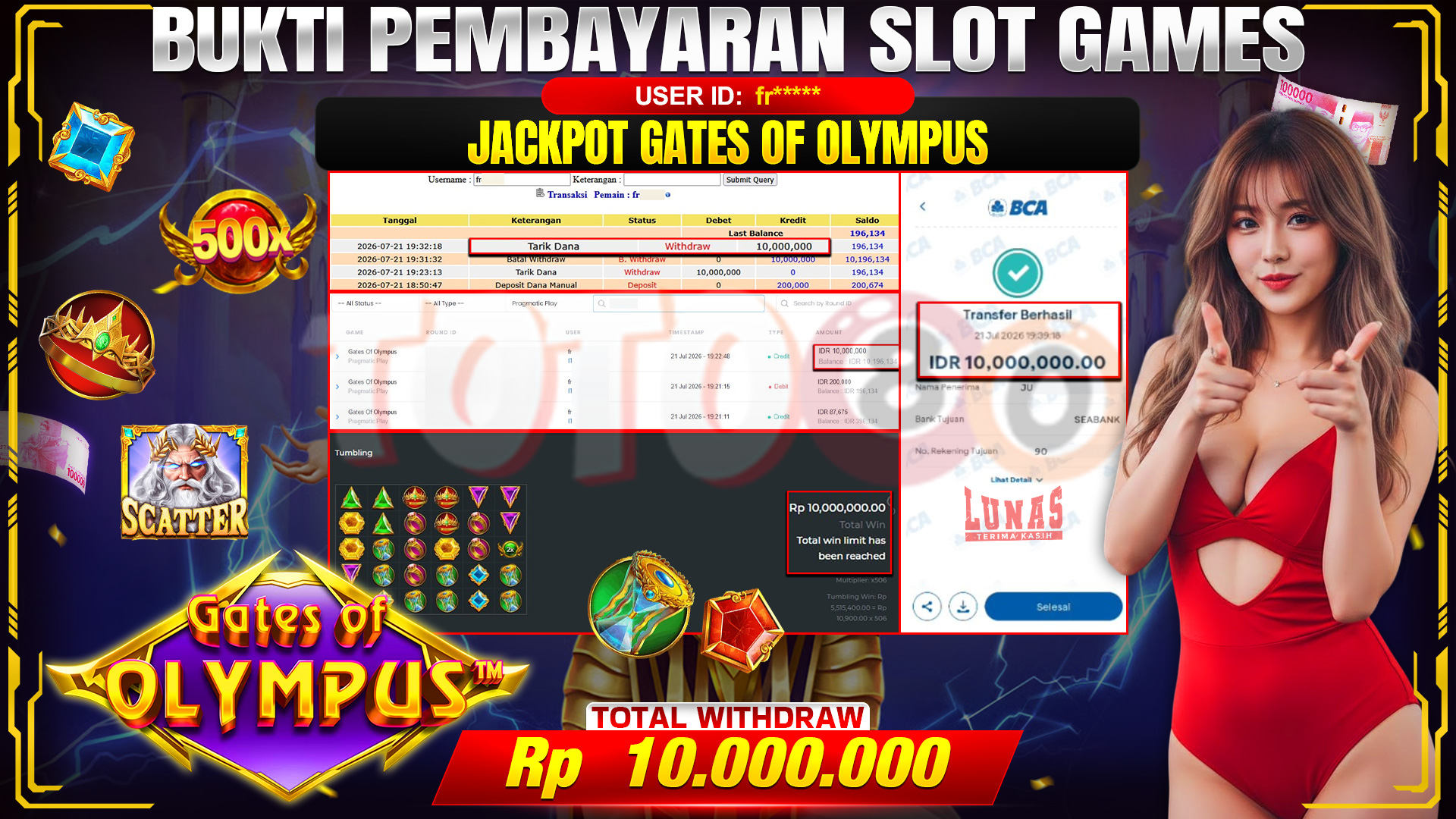 💰🎉 TOTO80 – JACKPOT SLOT GATES OF OLYMPUS   RP. 10,000,000,- TELAH DIBAYARKAN!💰🎉