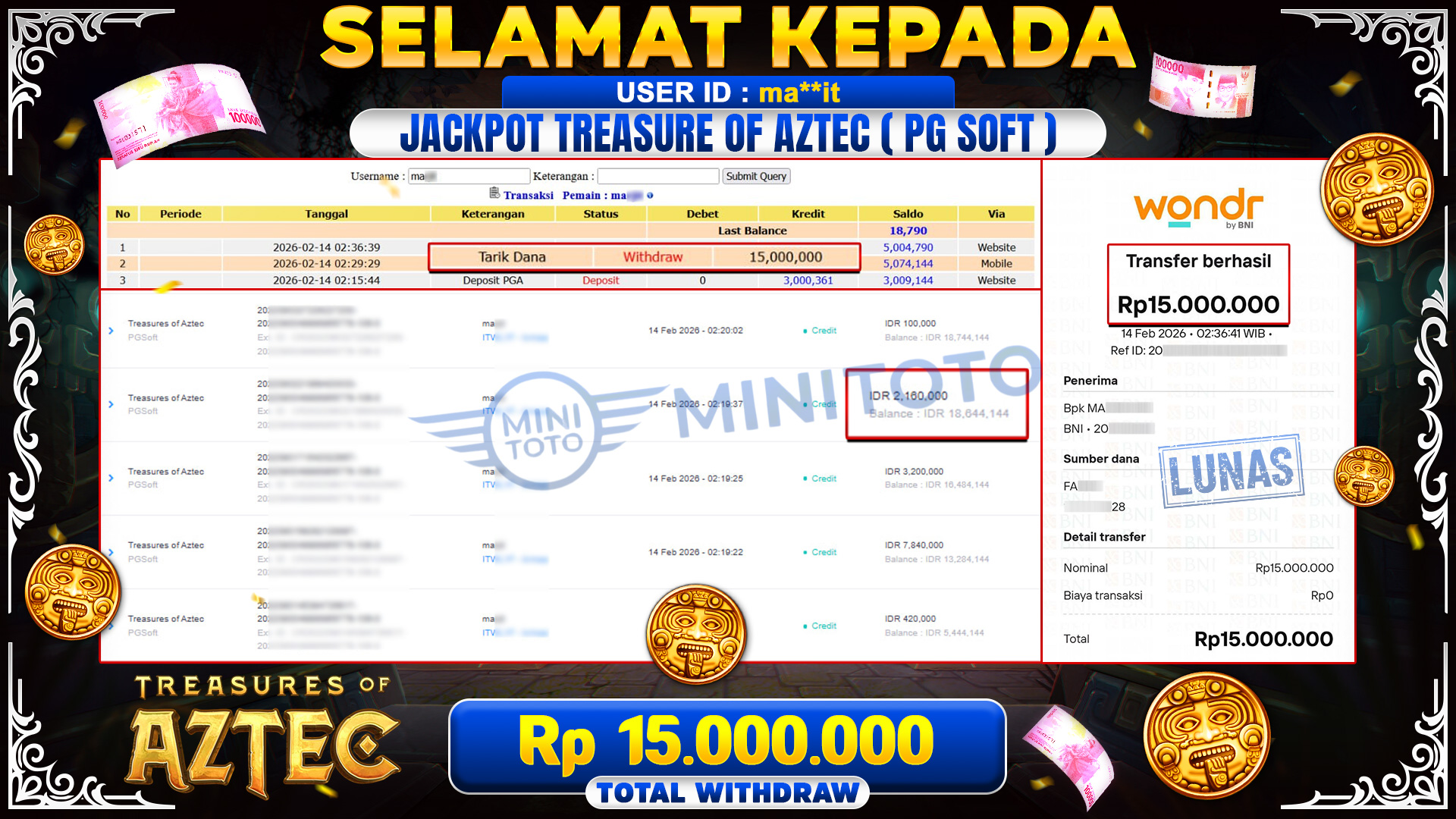 JACKPOT  Treasures of Aztec - PG SOFT